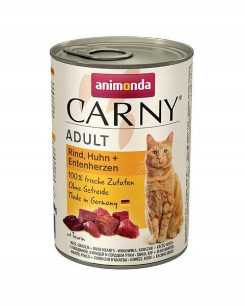 Animonda Carny cat Adult hovädzie,kura a kačacie srdiečka bal. 6 x 400 g ko