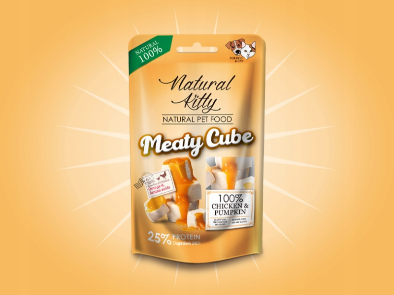 Natural Kitty Premium 100% kuřecí a dýňové maso 6 x 60 g