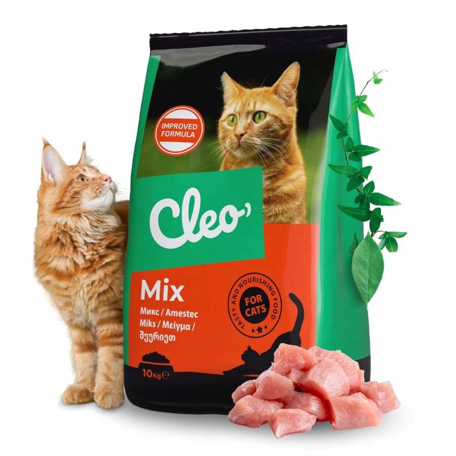 Cleo mix Krmivo suché pro dospělé kočky Maso Vitamíny 10kg