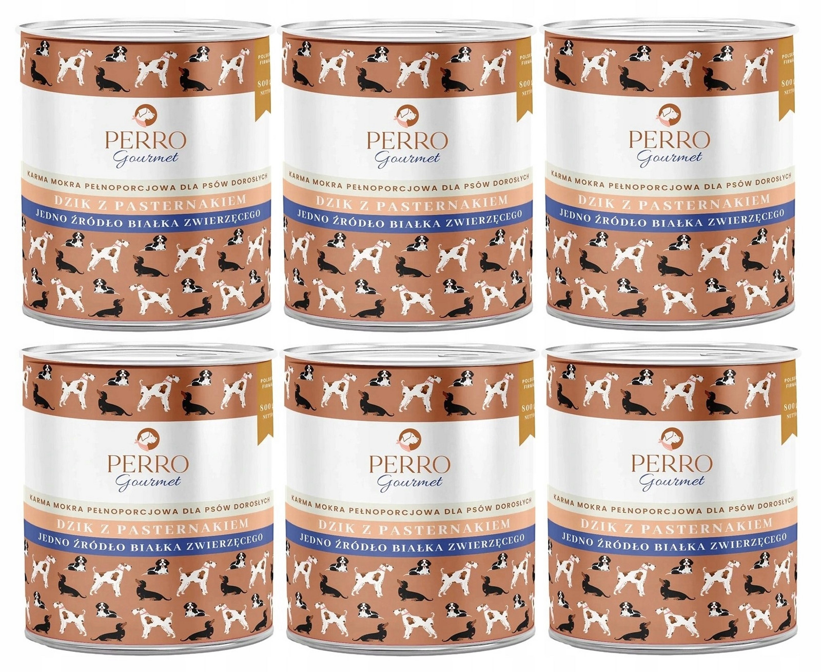 Perro Gourmet Monoproteinové Krmivo Vlhký divočák s pastinákem 6x800g
