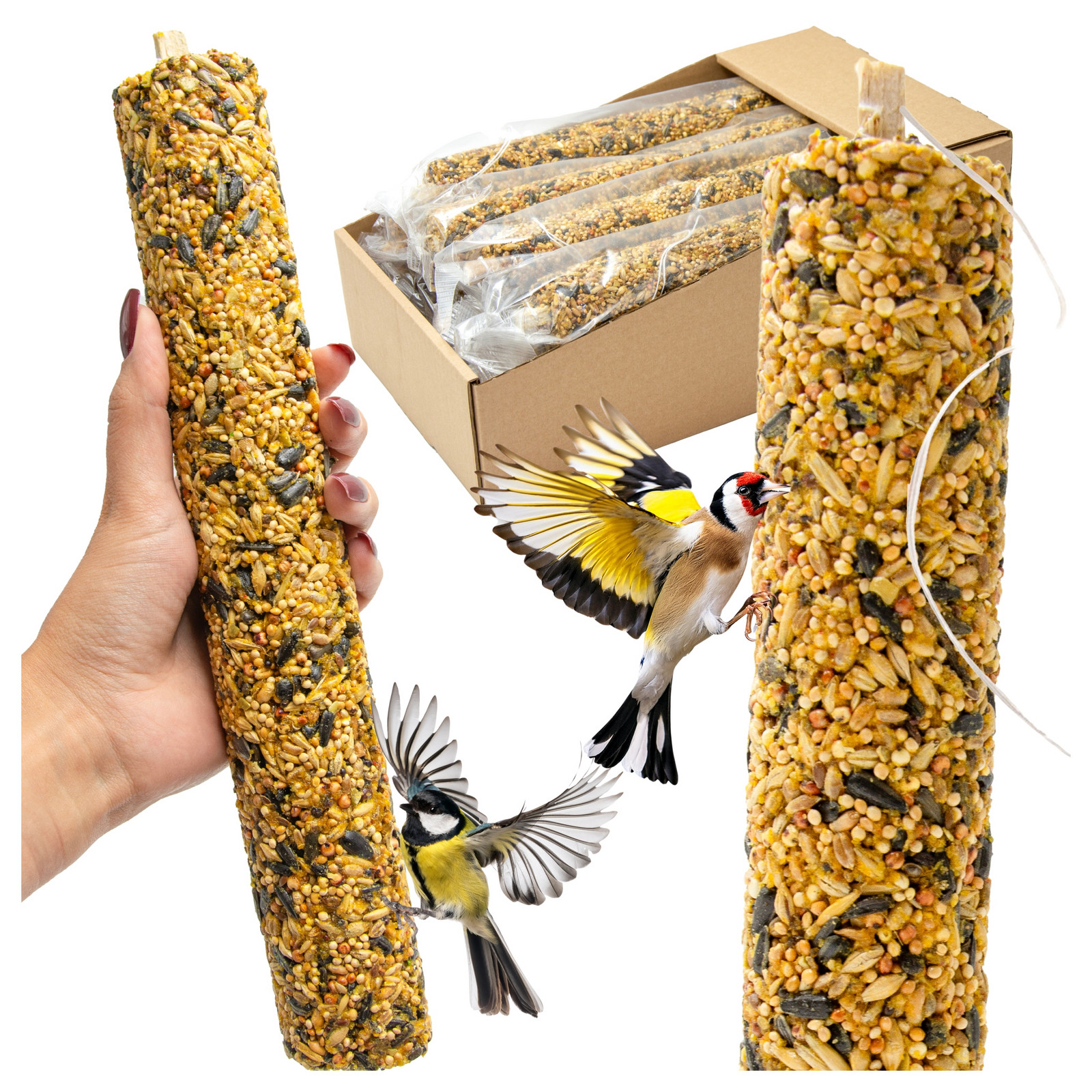 Velká Zahradní Baňka XXL Slunečnice Krmivo Zrno Pro Divoké Ptáky 12 Ks