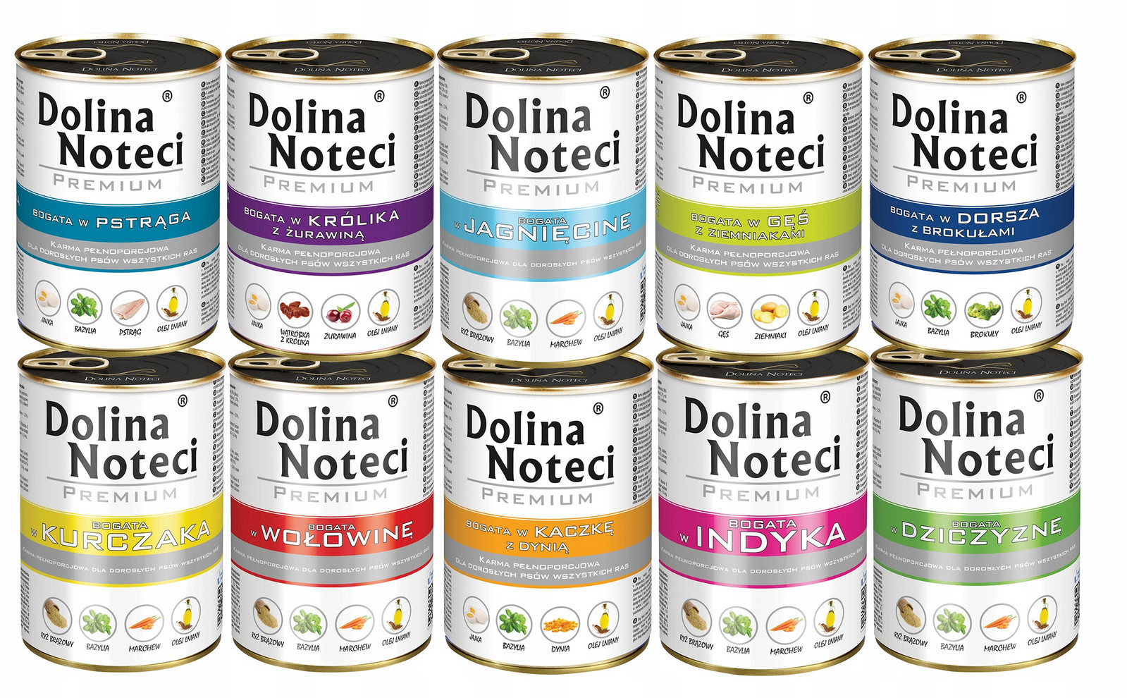 Dolina Noteci Premium Krmivo pro psa konzerva MIX základních příchutí 10x400g