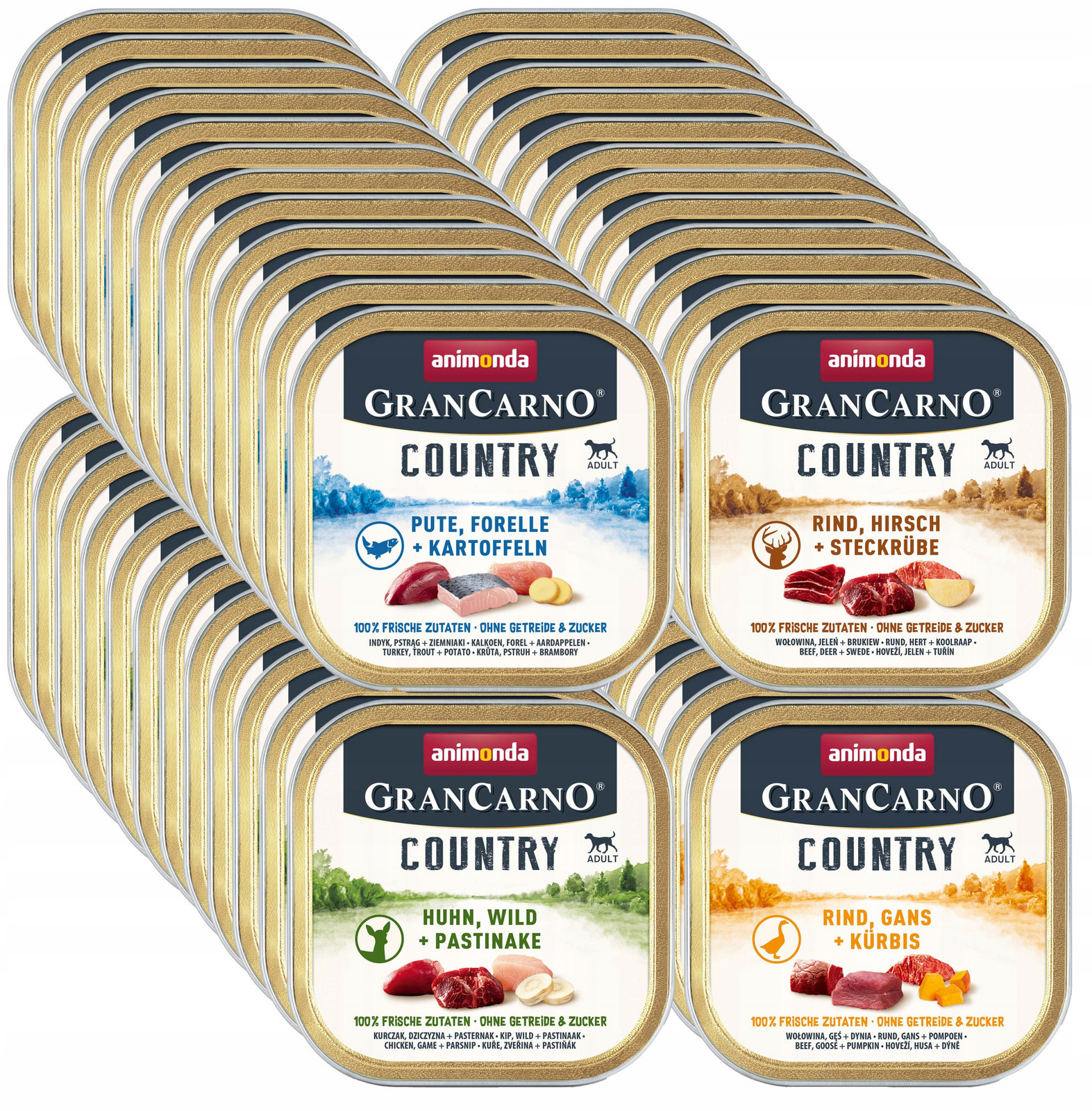 Animonda GranCarno Country (ze zemědělských plodin) šálka mix chutí! 44x150g