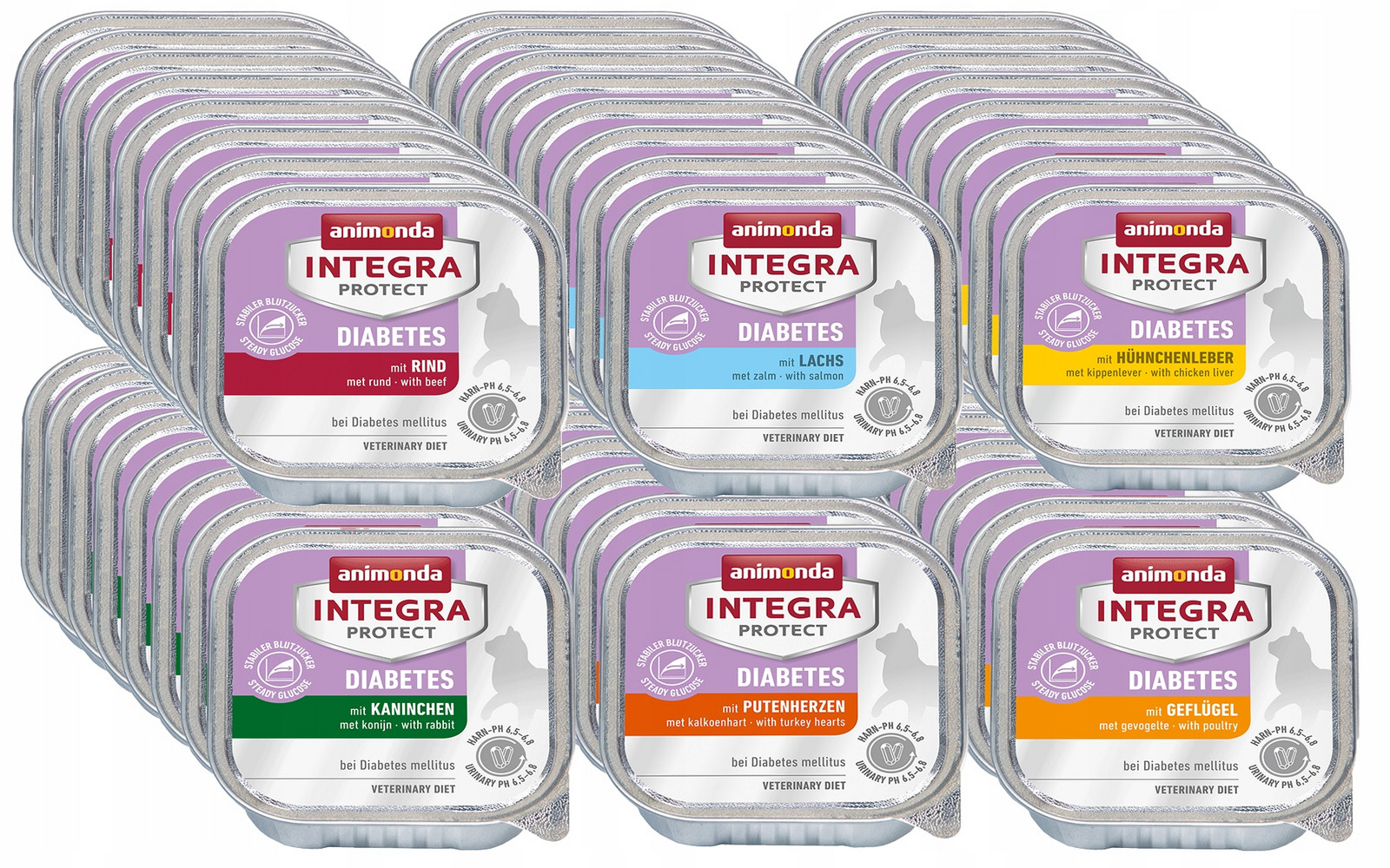 Animonda Integra Diabetes 48x100g MIX všech 6 příchutí (pro diabetiky)