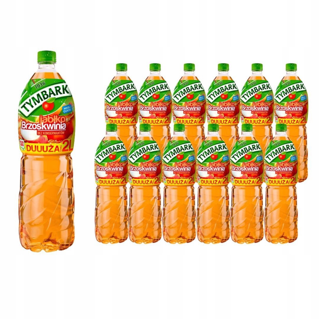 Sada 12 Tymbark Nápoj jablko broskev 2 l x 12 kusů