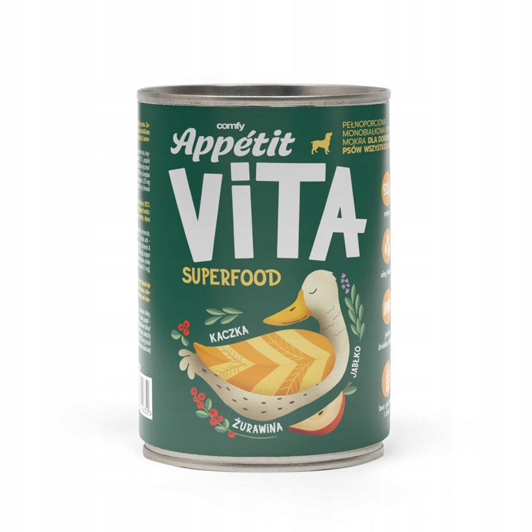 Comfy Appetit Vita monoproteinové krmivo pro dospělé psy s kachnou, 6x400 g