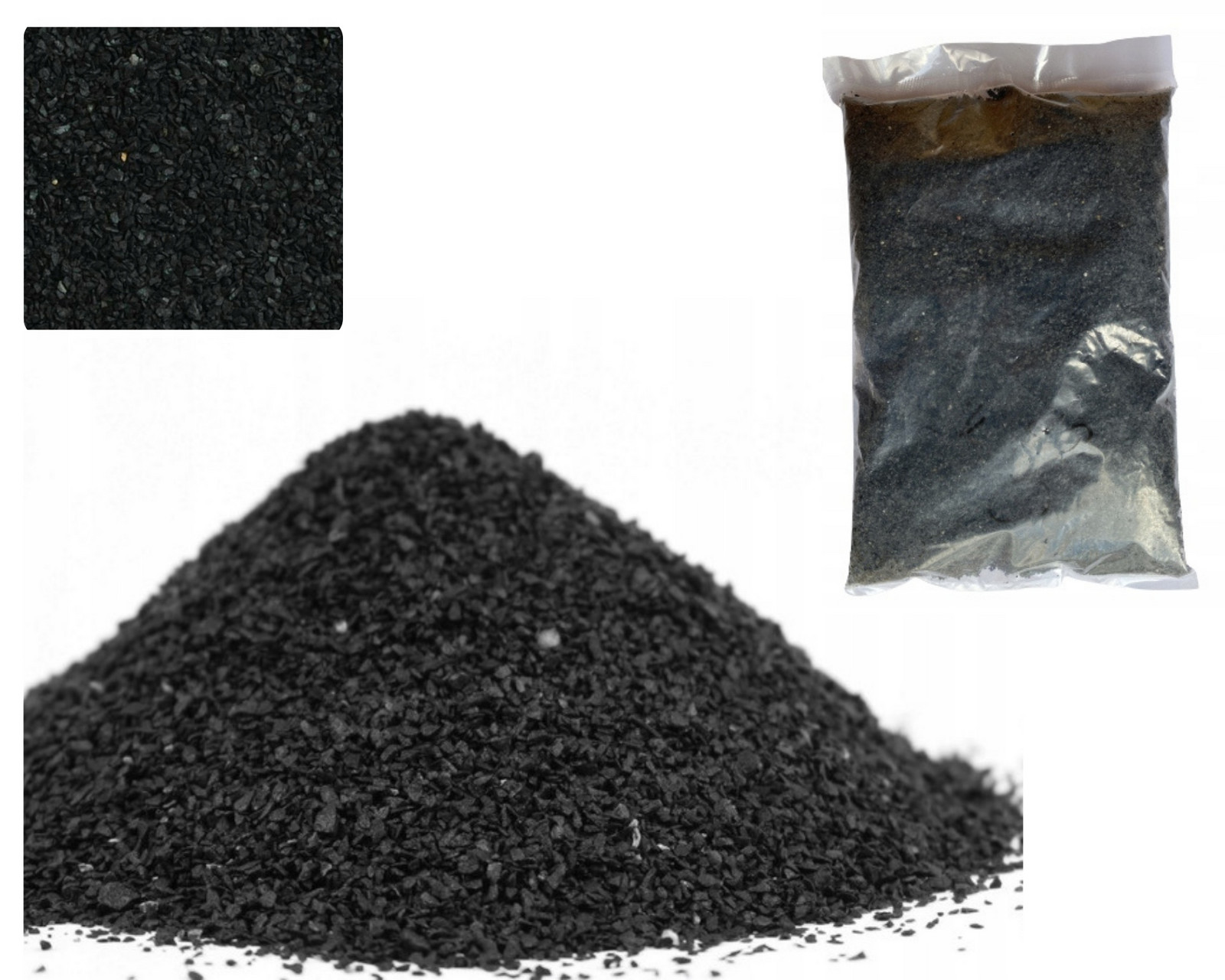 30KG Štěrk Písek Černý Čedičový Akvárium 0,5-1,2