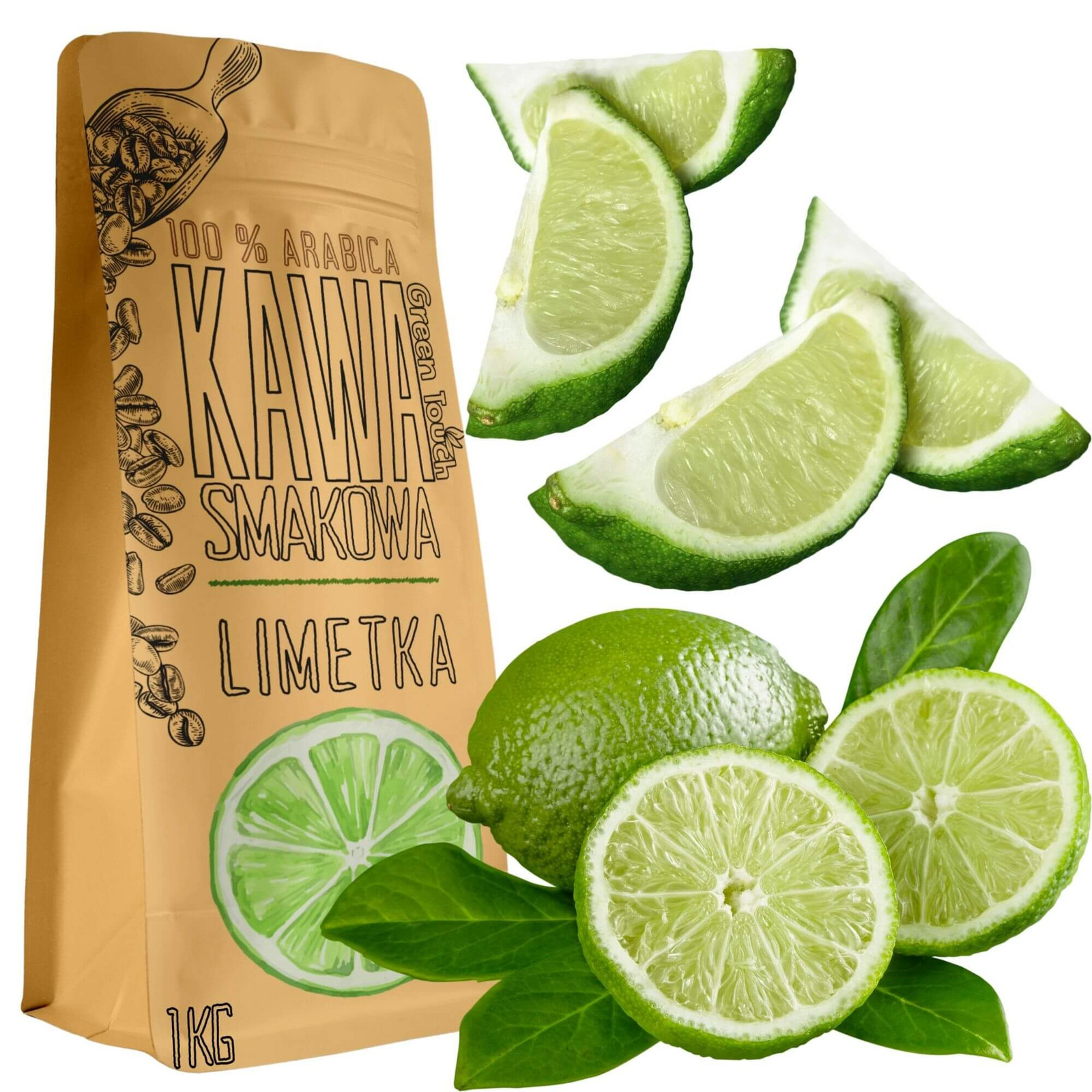 Mletá Káva ochucená Limetka limetka osvěžující 1 kg Green Touch