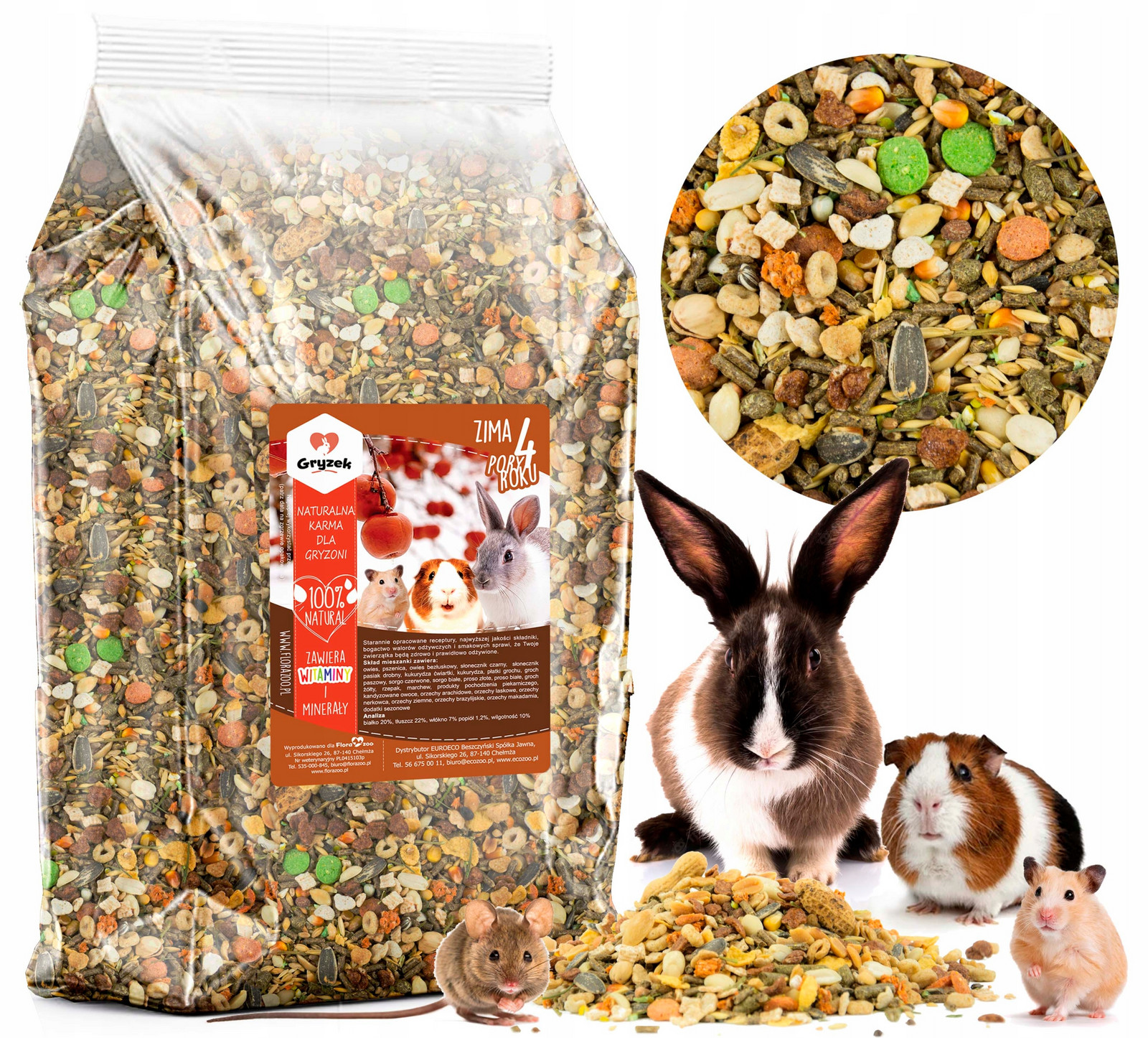 Přírodní Krmivo Krmivo Pro Králíky Prasátka Hlodavci 4 Roční Období Zima