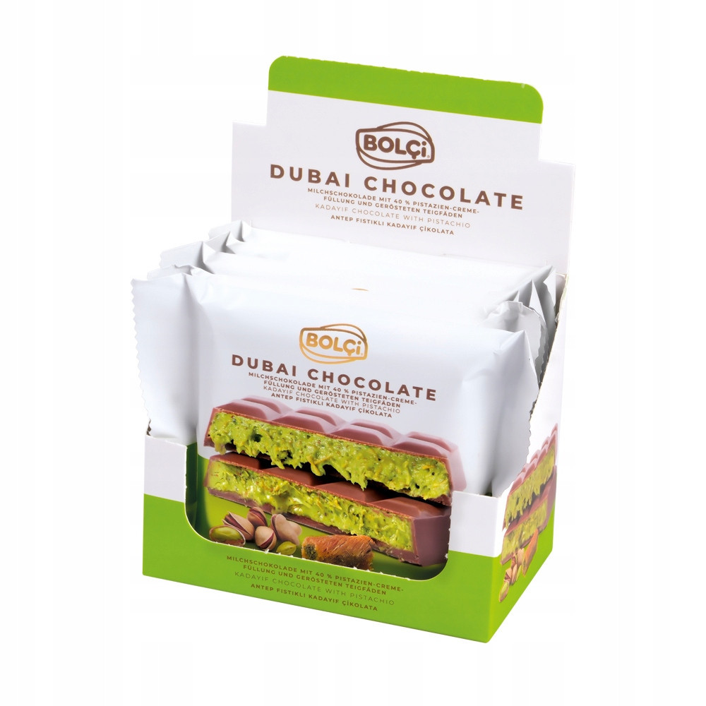 Čokoláda dubajská s pistáciemi a kadayif Bolci 5x 100g Dubai Chocolate