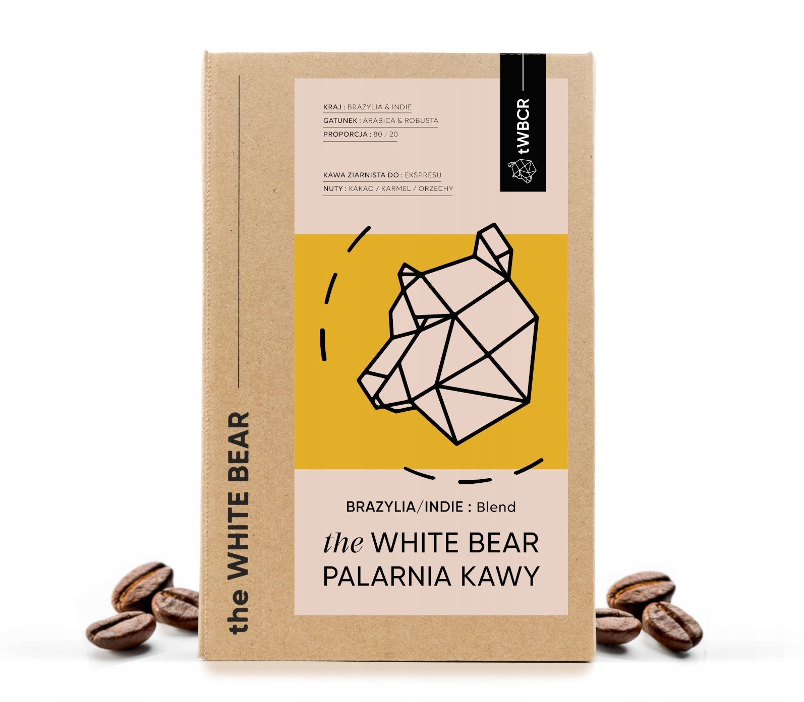 Káva zrnková Arabica&Robusta The White Bear Brazílie/Indie 1000 g