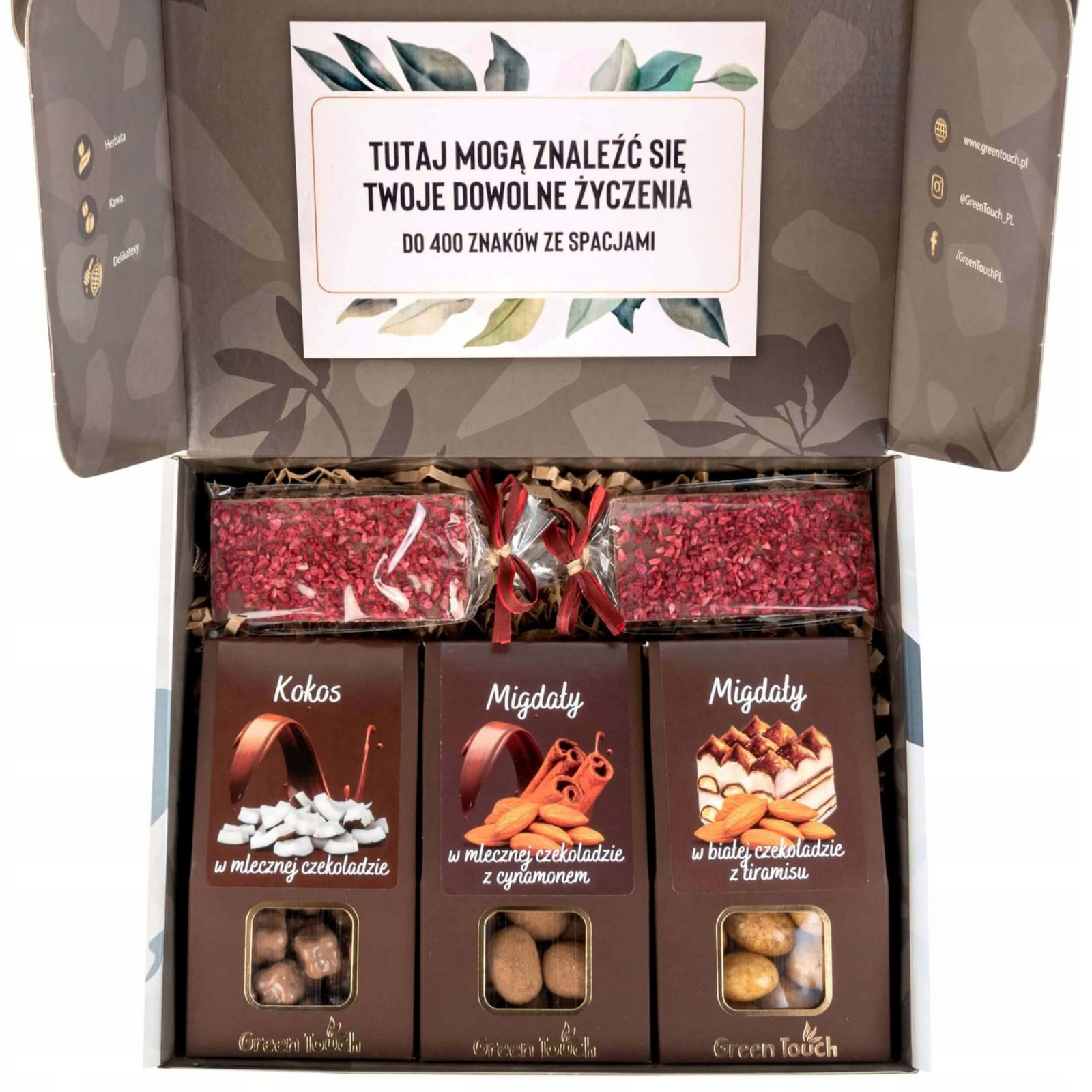 Dárková sada v krabičce sada sladkosti mandle kokos čokoláda box