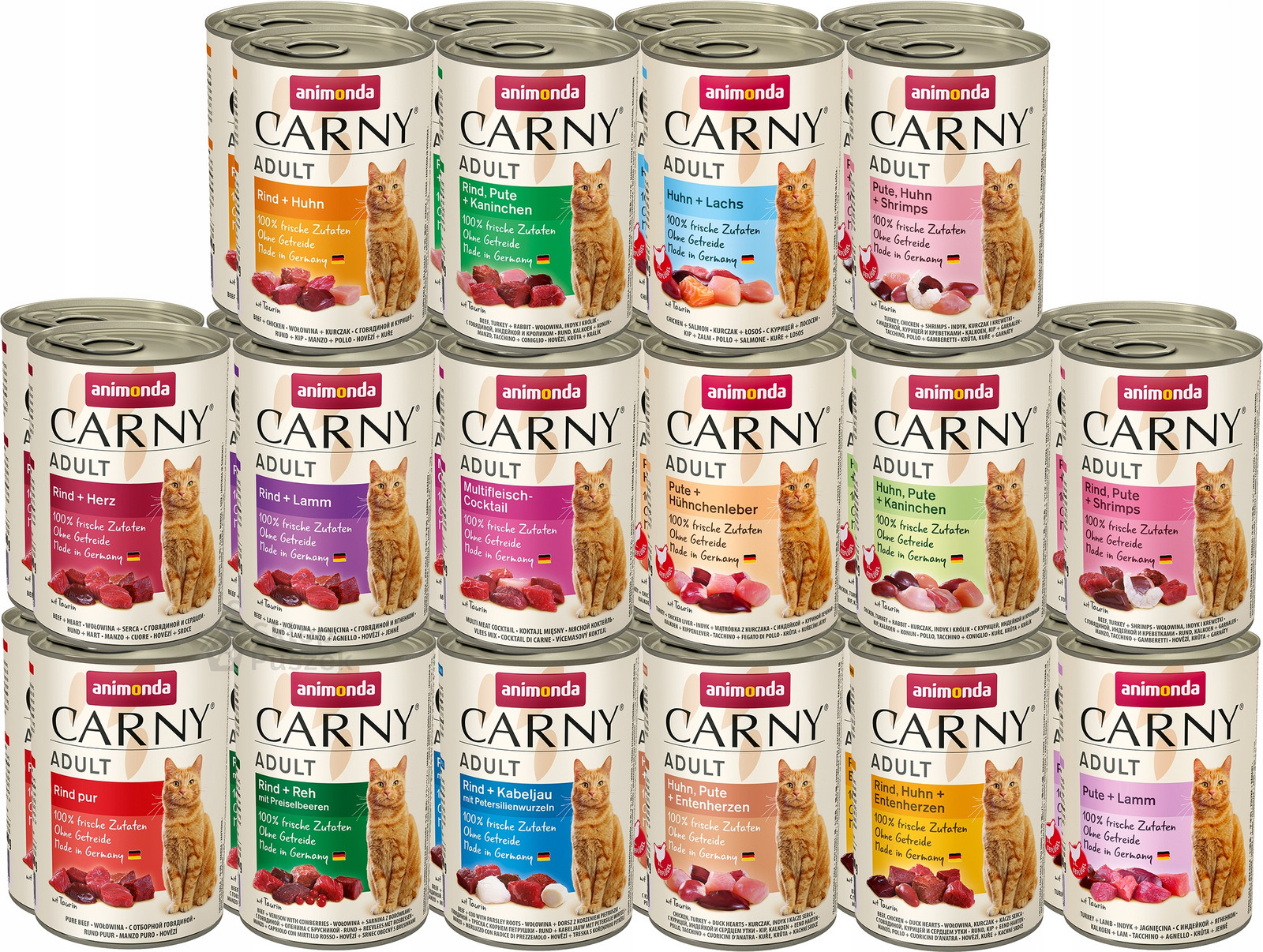 Animonda Kočka Carny MIX základních příchutí plechovka Set 32x400g