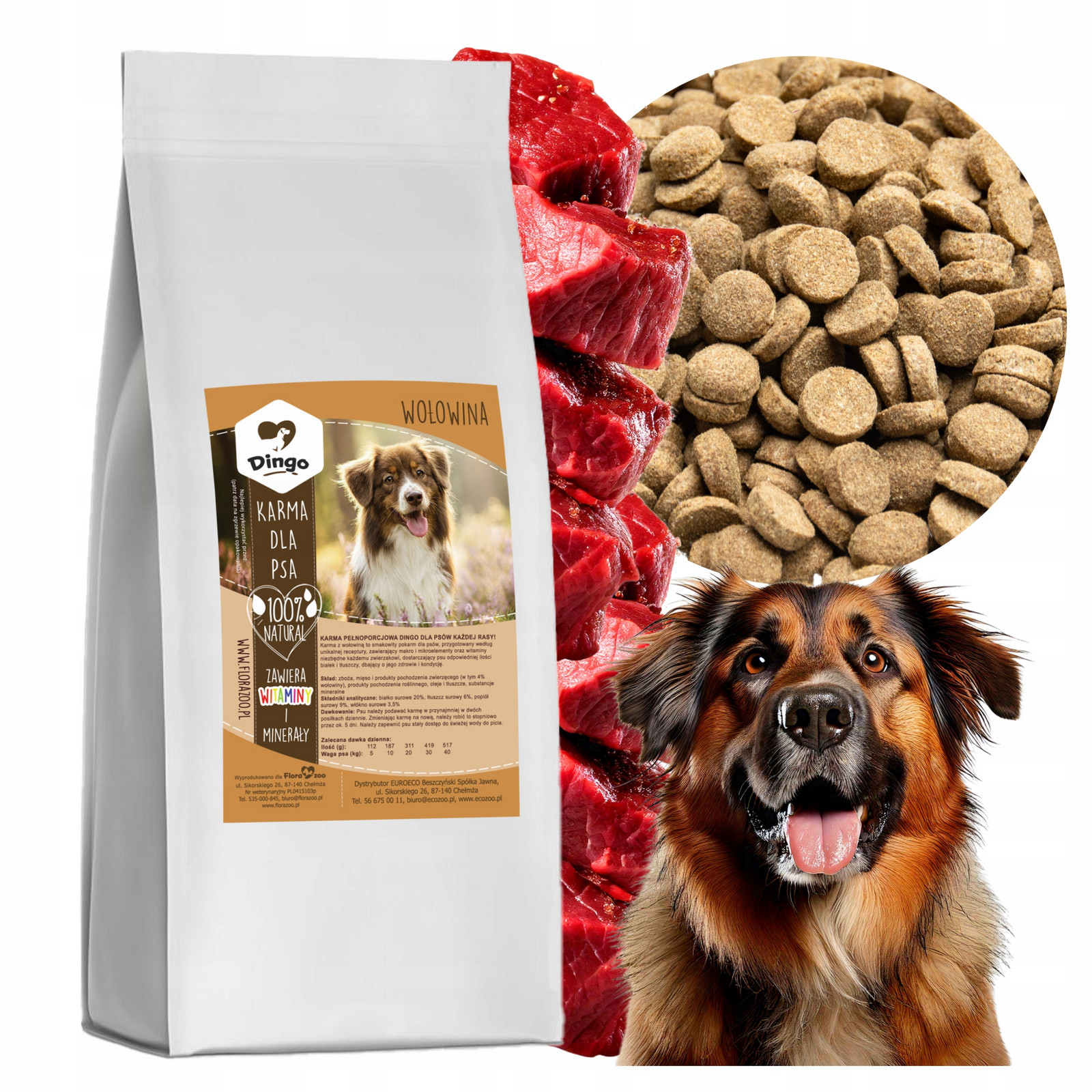 Dingo Suché Krmivo S Vitamíny Hovězího Masa Pro Psa 18 Kg