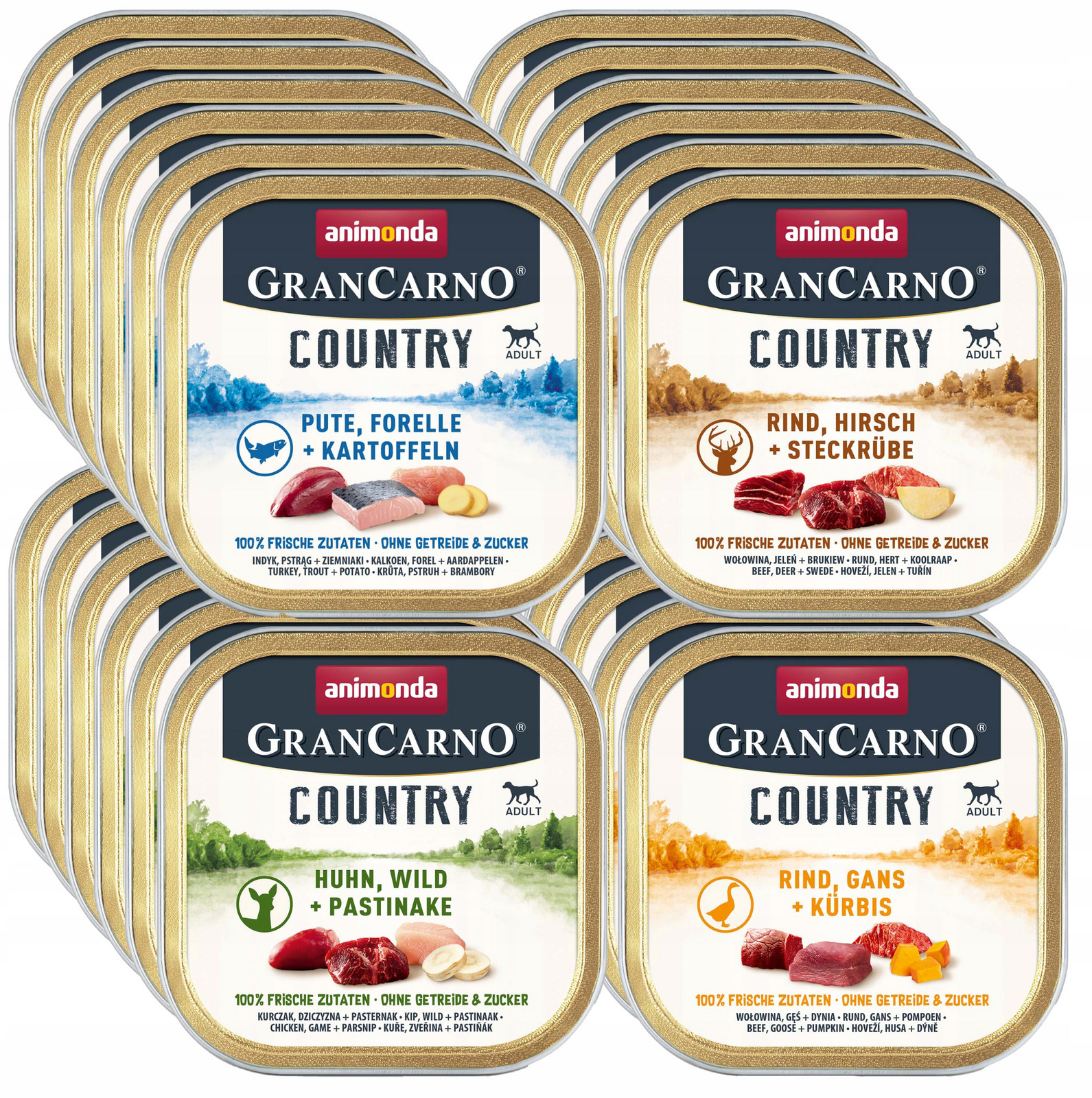Animonda GranCarno Country (z venkovských plodin) šálka mix chutí! 24x150g