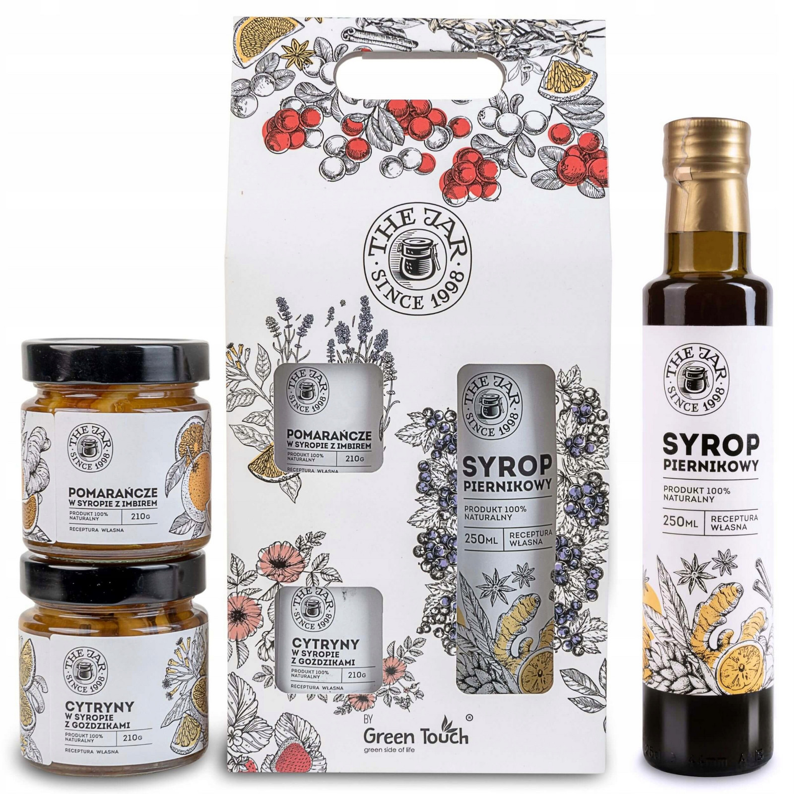 Sada dárek k svátku Zavařeniny vánoční perníkový sirup hřebíček