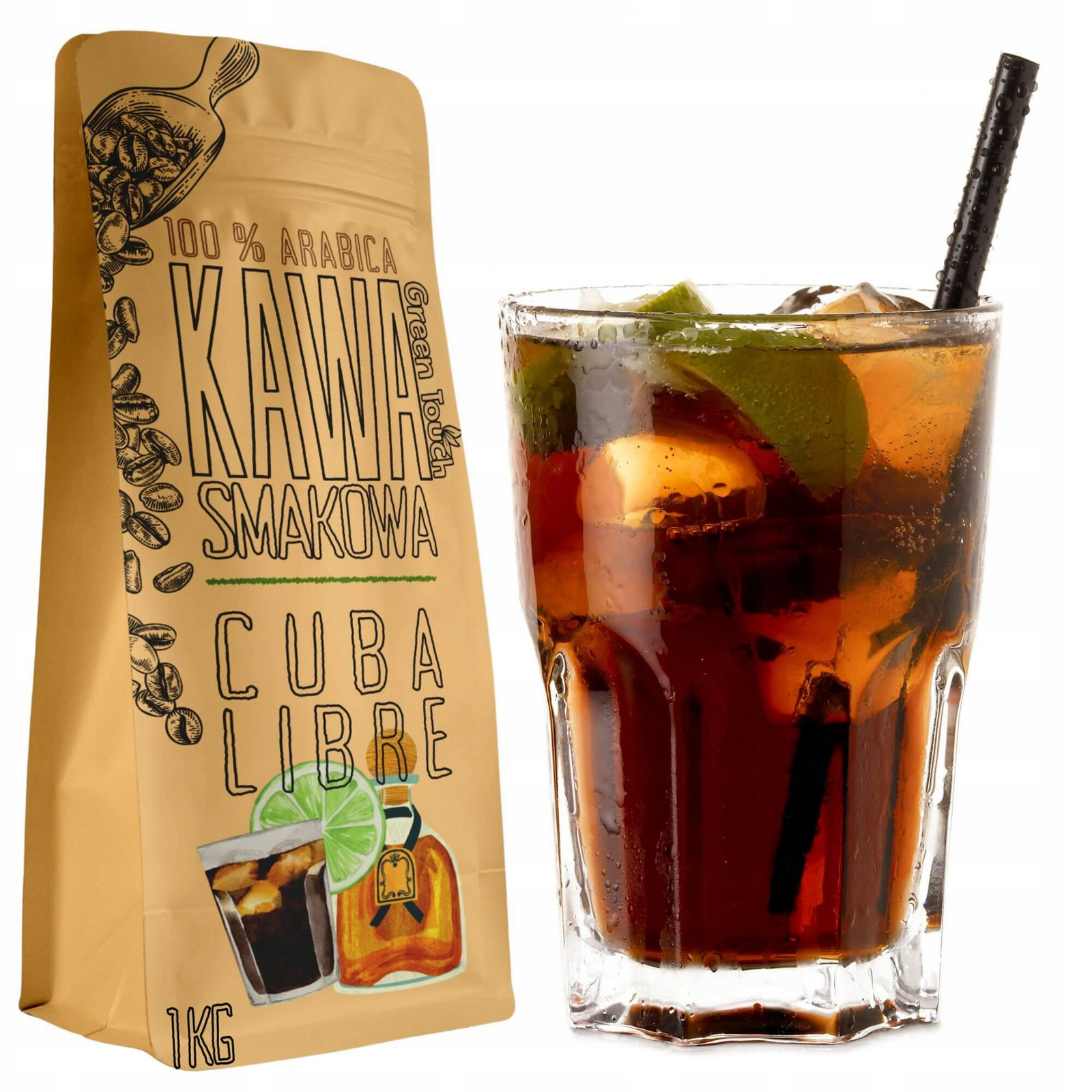 Mletá Káva ochucená Cuba Libre limetka rum arabica 1 kg Green Touch