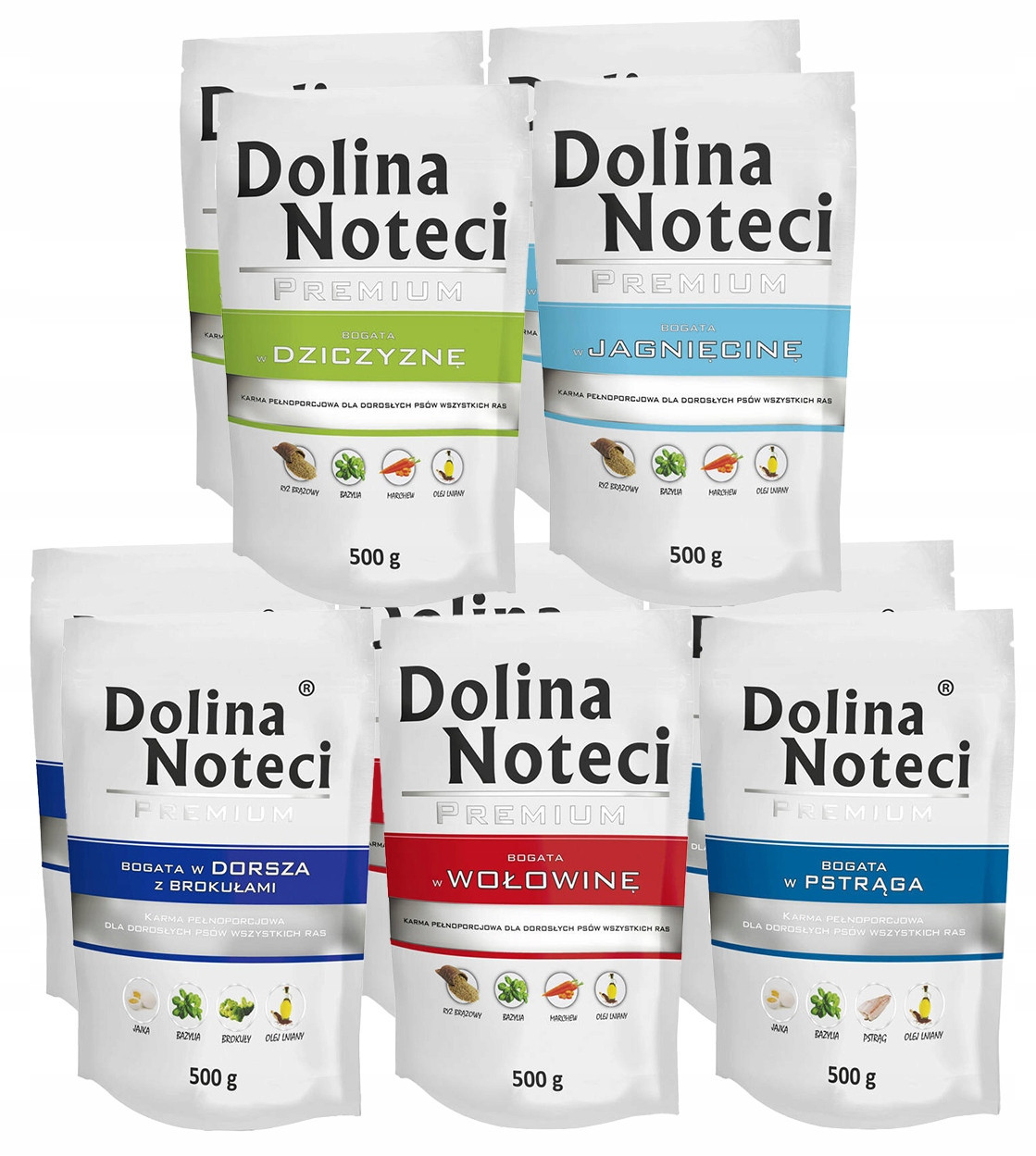 Dolina Noteci Premium Krmivo mokré pro psa sáček MIX bez drůbeže 10x500g