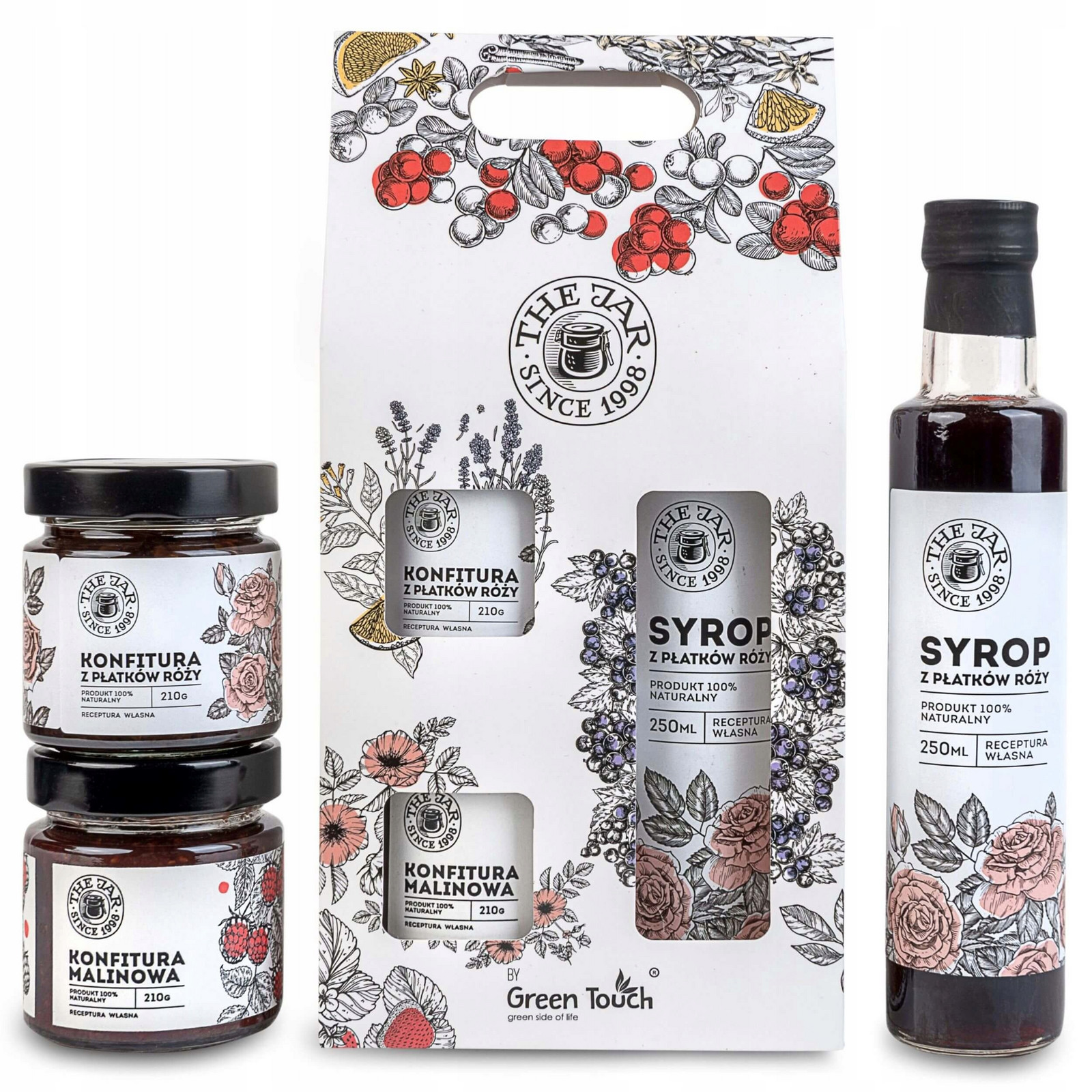 Dárková sada zavařenin z růže v krabičce box sirup zavařenina jako dárek