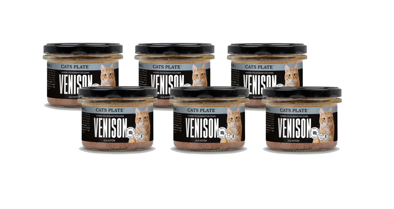 Cats Plate Venison krmivo ze srnčího masa 6x180g kočka