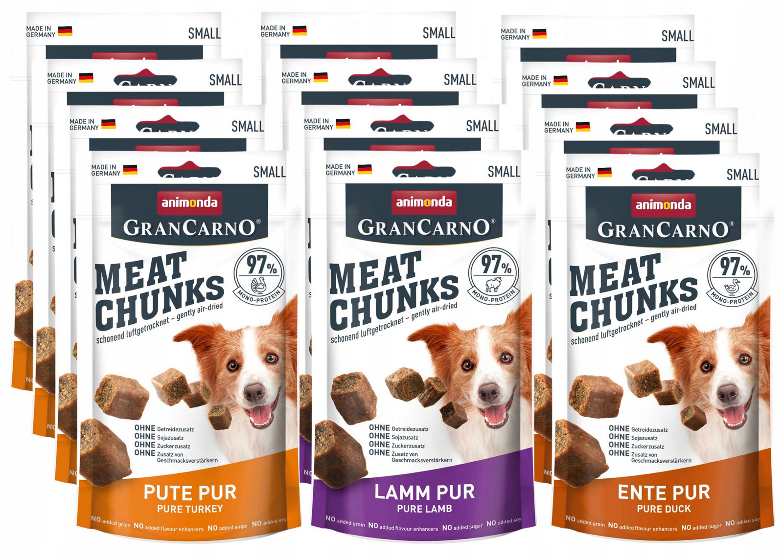 Animonda Meat Chunks malé kousky masa 12x Jehněčí/Kachna/Krůta