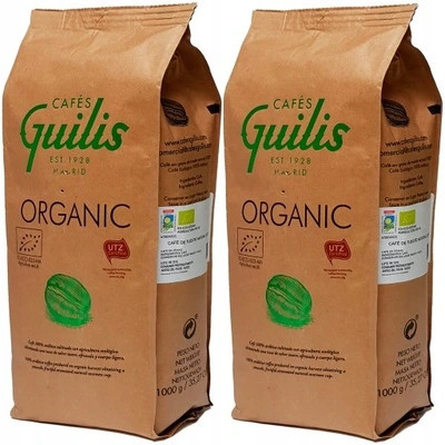 Káva zrnková Guilis 100% Arabica Bio Káva Organic Káva do kávovaru 2x1kg
