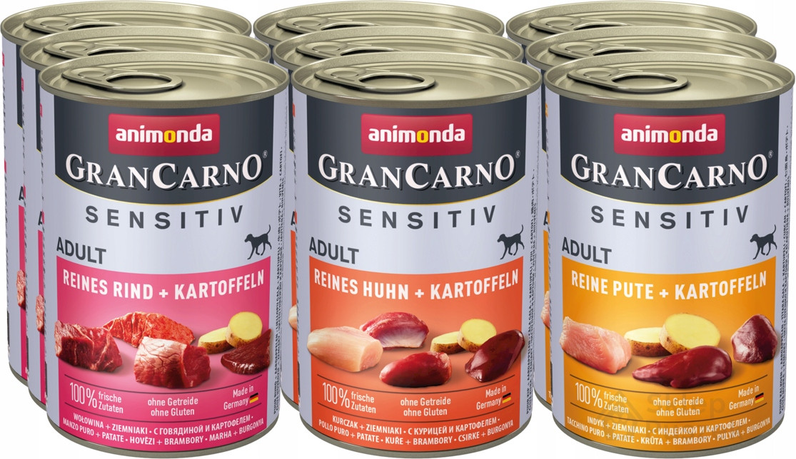 Animonda Sensitiv MIX s bramborami Set 400g x9