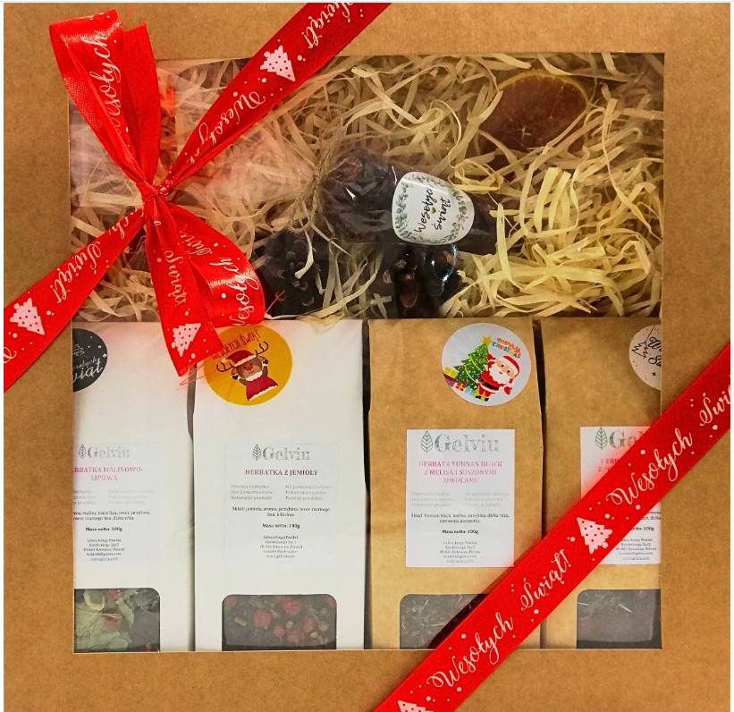 Čajový box dárek k svátku Upomínka pod stromeček Čajový set 430g