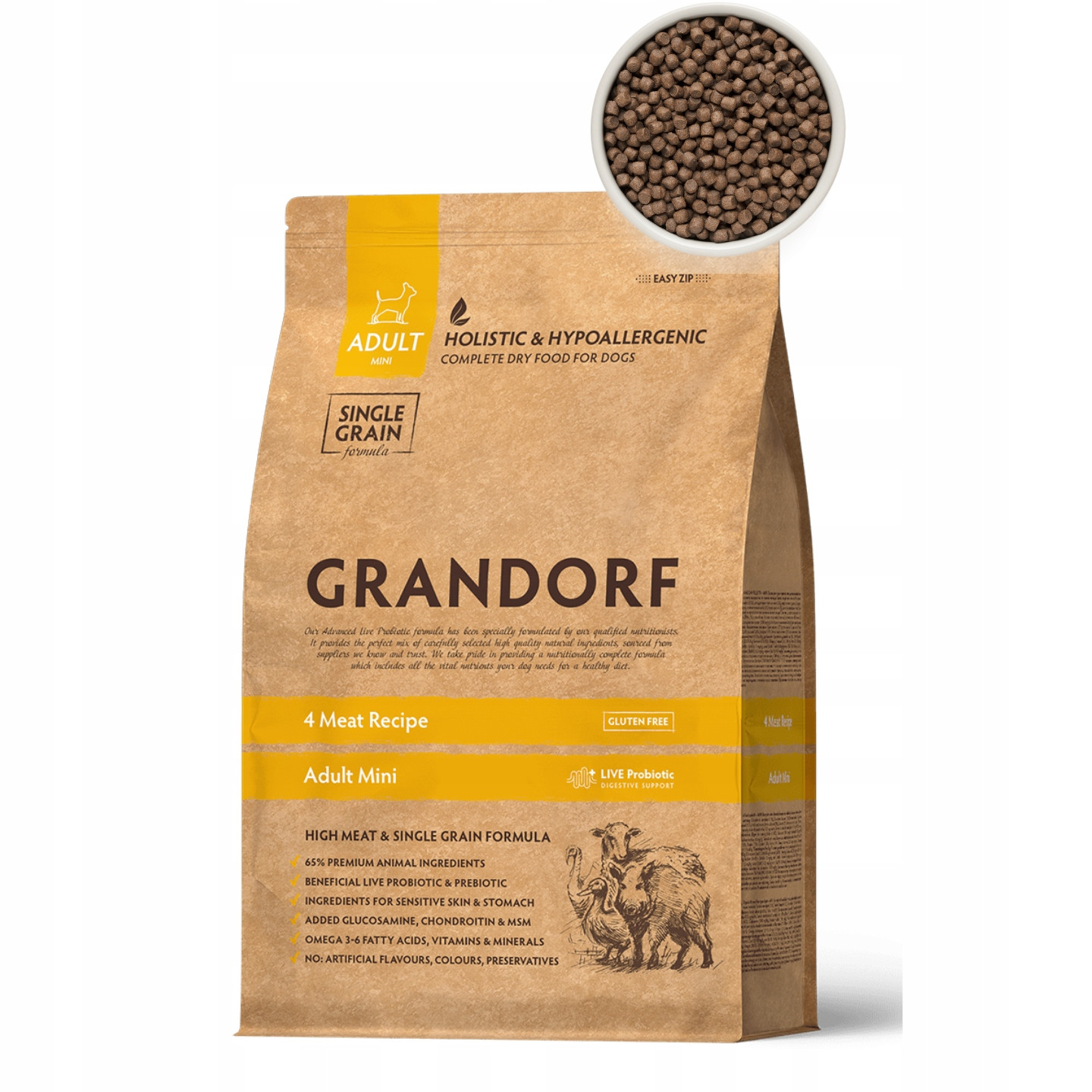 Grandorf 4 Meat Adult Mini Breeds -Malá plemena 1kg