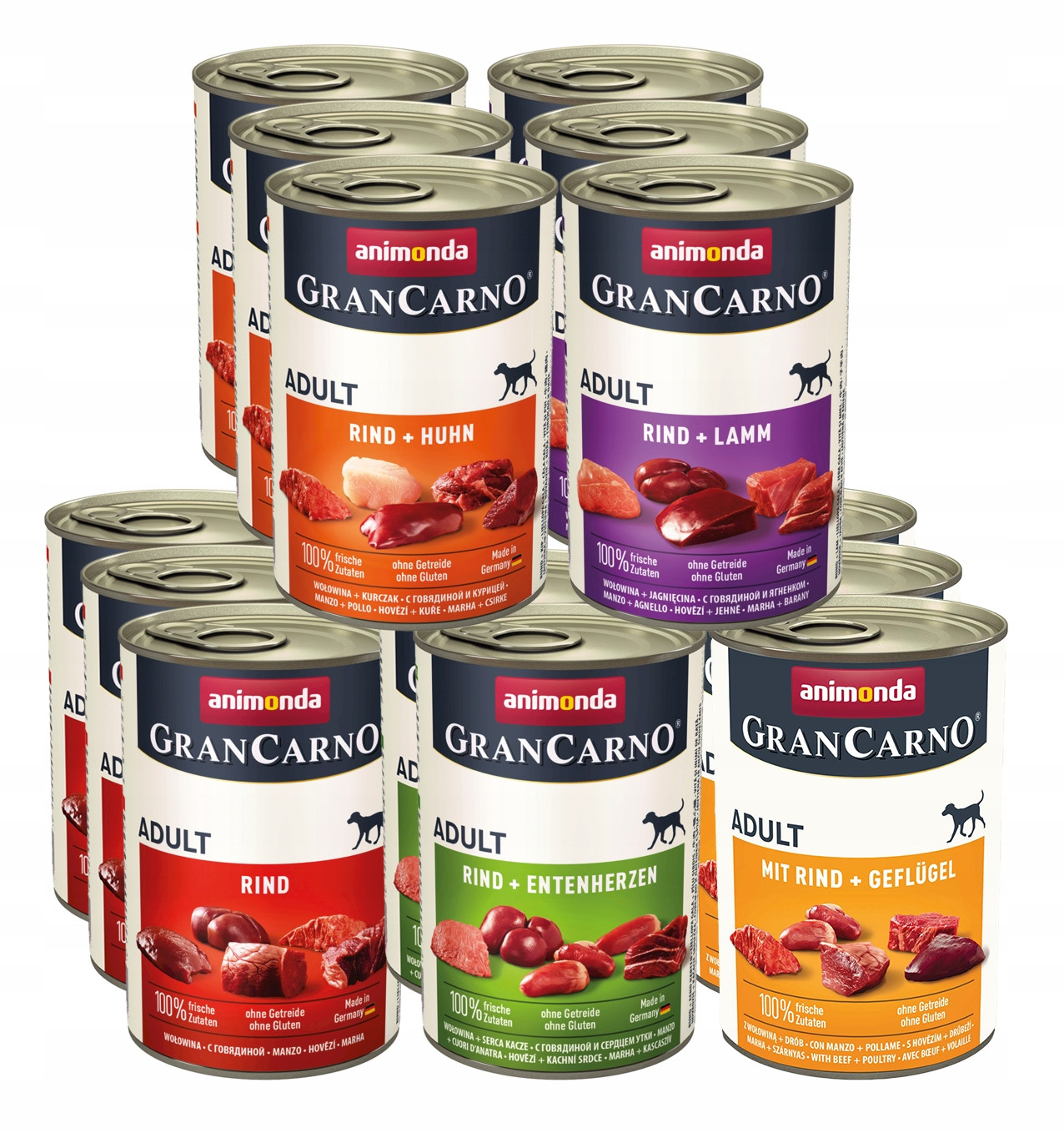 Animonda GranCarno Adult MIX 5 příchutí Hovězí Bez Vepřového Masa 15x400g