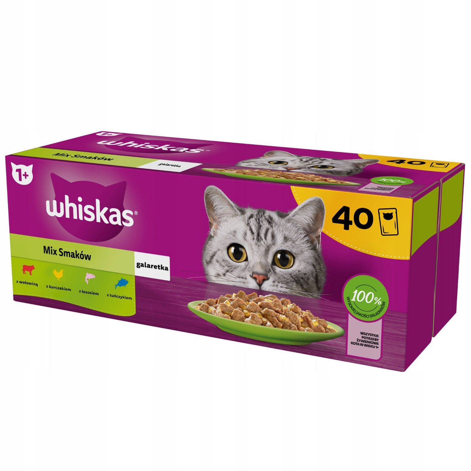 Whiskas Mokré Krmivo Pro Kočky MIX Chutí V Želé, Sáčky 40X85 G