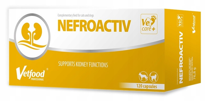 VetFood NefroActiv 120 Kapsle na Ledviny