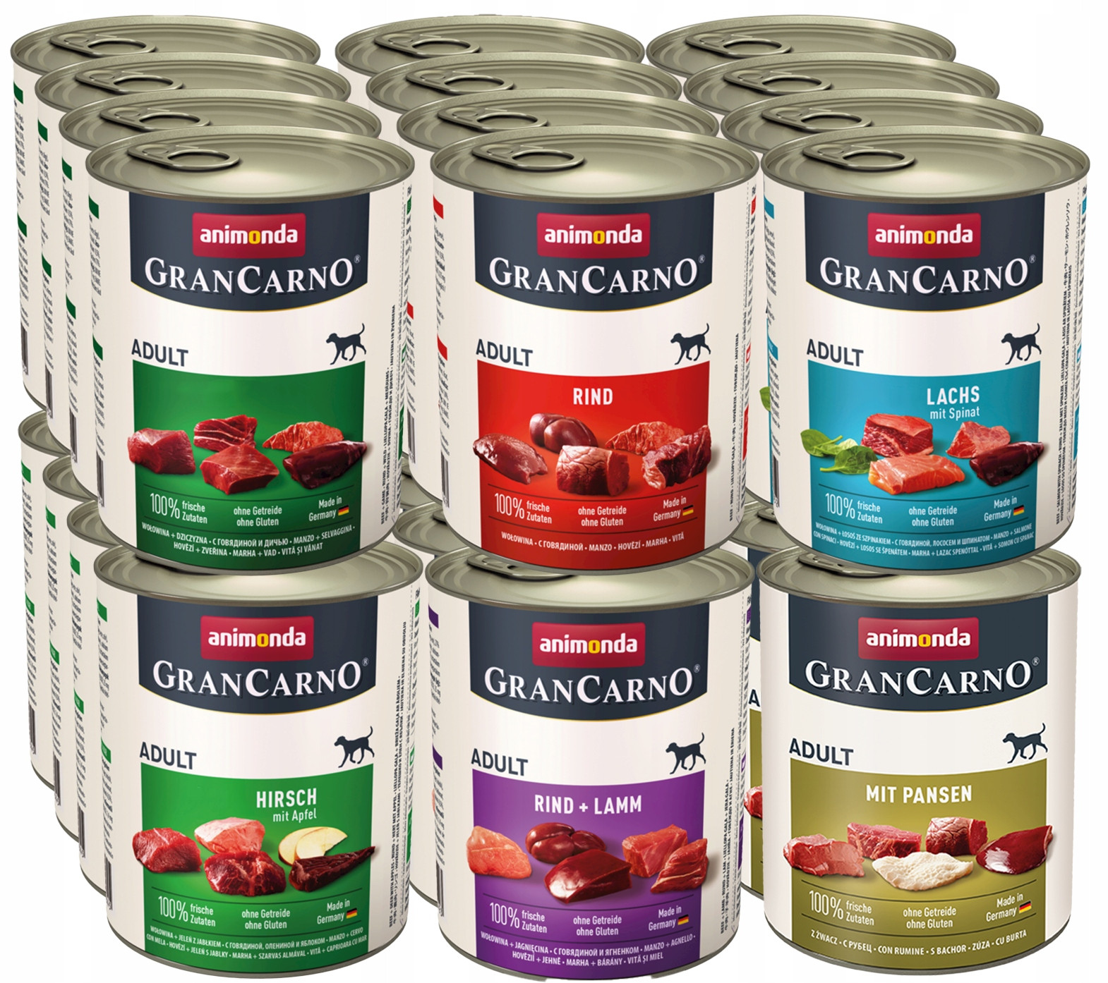 Animonda Pes GranCarno Adult Set MIX 6 příchutí Bez Drůbeže 24x800g