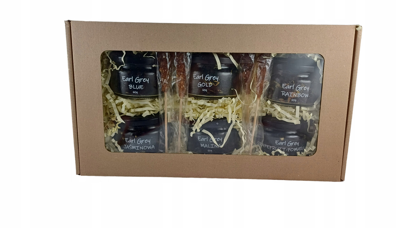 Čajový Set Earl Grey dárkový box 6 čajů Earl Grey ve sklenicích