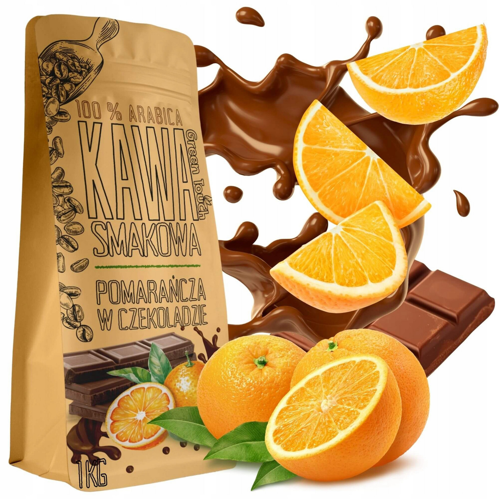Mletá Káva ochucené Pomeranče V Čokoládě čokoláda 1 kg Green Touch