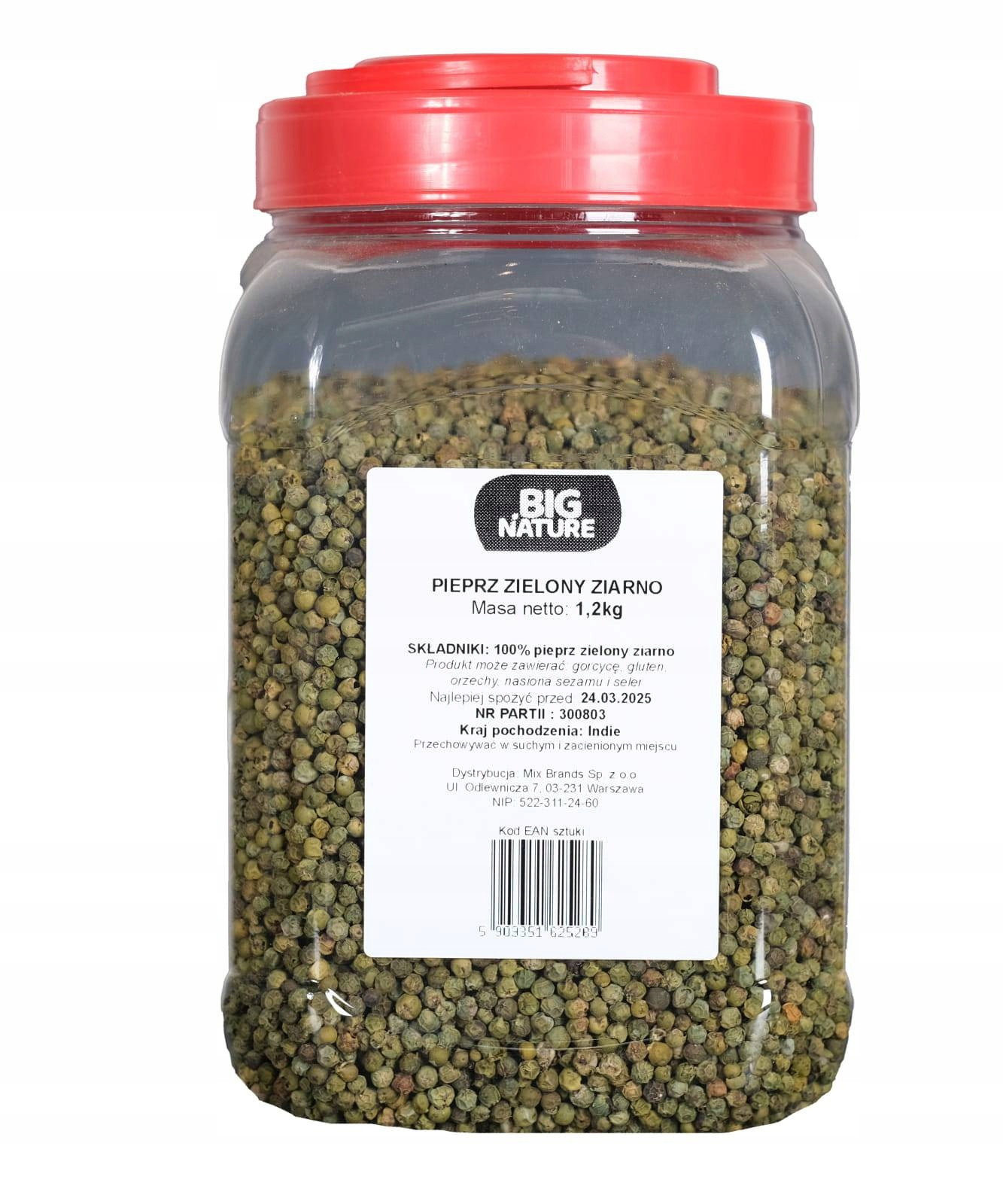 Zelený Pepř Zrno 1,2KG Mixbrands