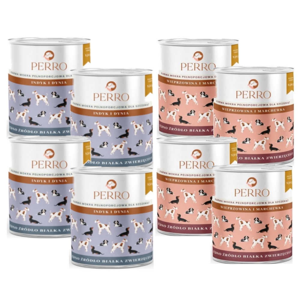 Perro mokré krmivo pro štěňata mix chutí 8x850g