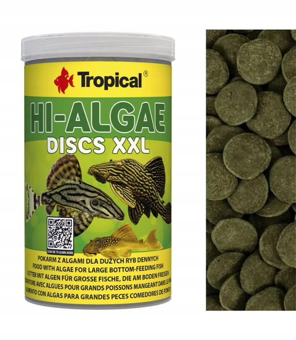 Tropical Hi-Algae Discs Krmivo s řasami pro velké ryby žijící při dně 1000 ml 500