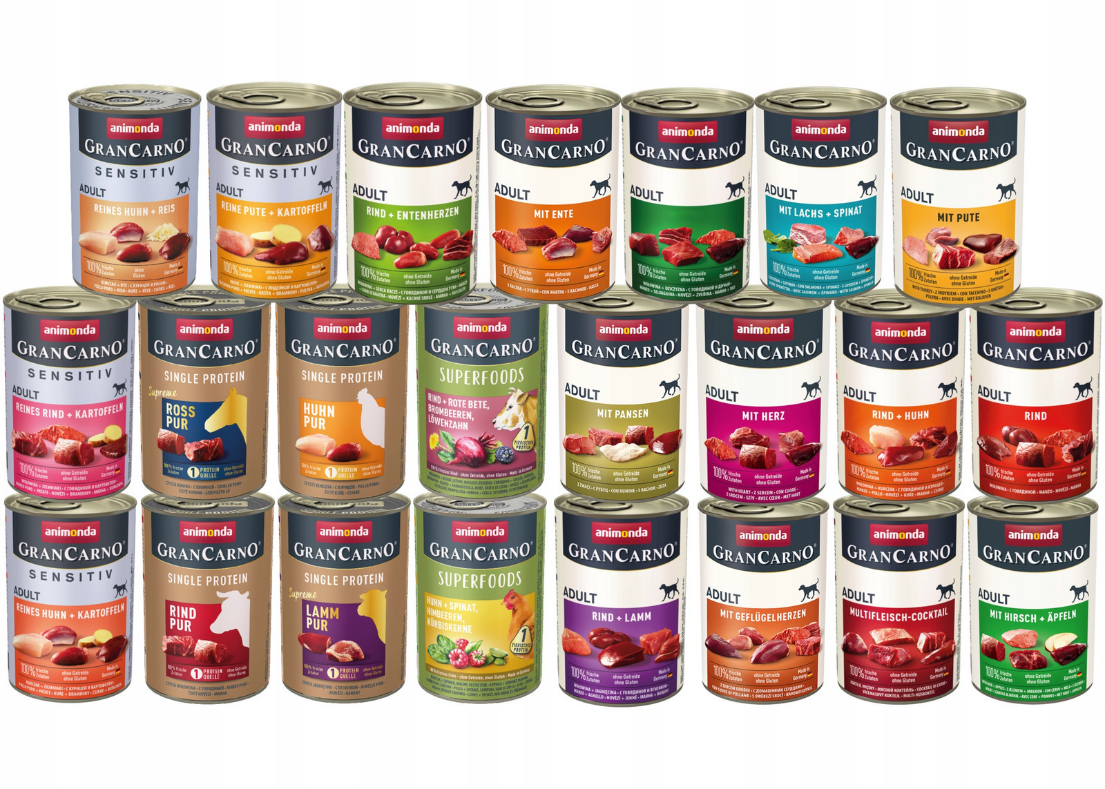 Animonda Pes GranCarno Set 23x400 g MIX všech 23 příchutí!