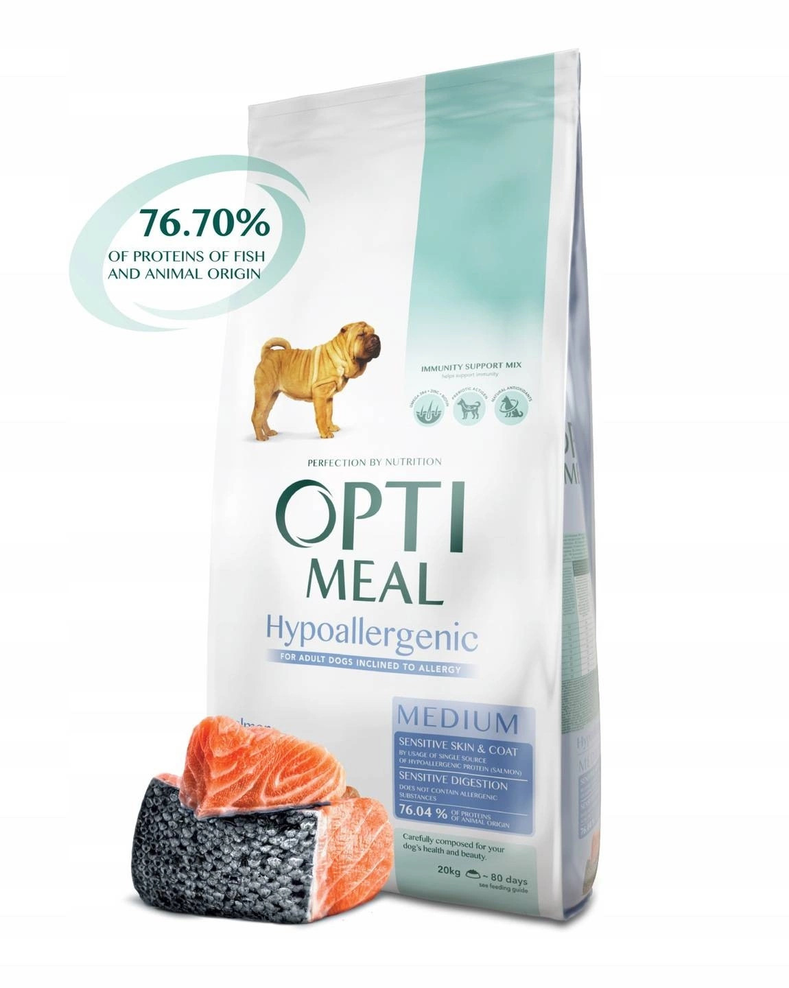 Optimeal Hypoallergenní krmivo pro psy středních a velkých plemen – losos 20 kg