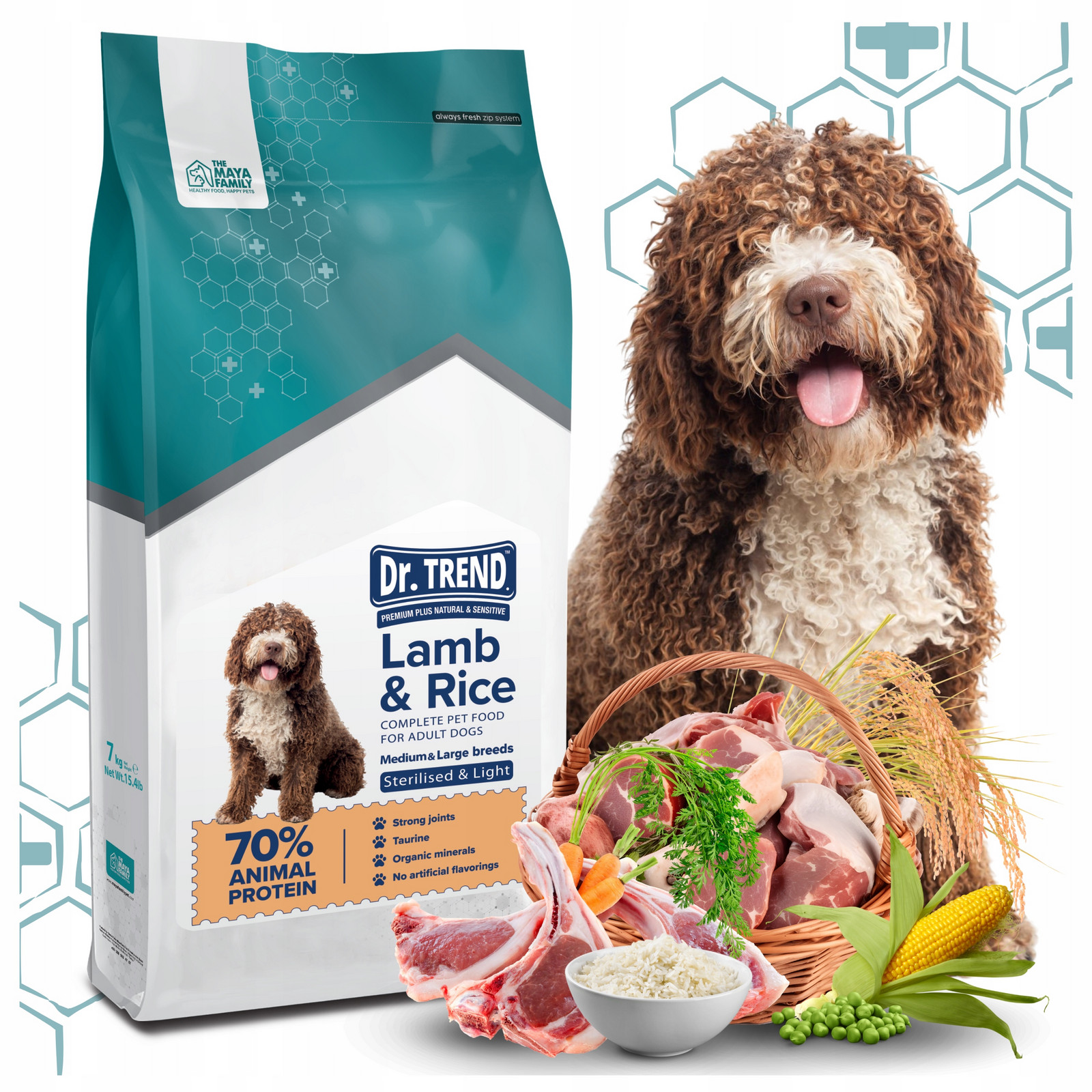 Dr.Trend Steril&Light krmivo pro psy středních/velkých plemen jehněčí 7 kg