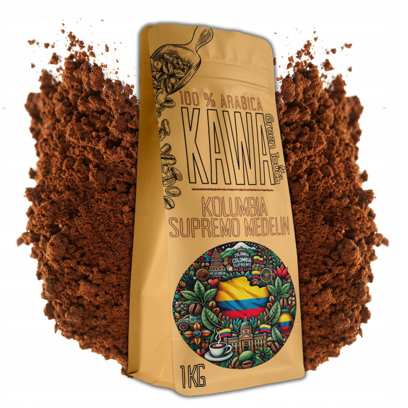 mletá káva Kolumbie Supremo Medelin 100% arabica 1 kg Green Touch