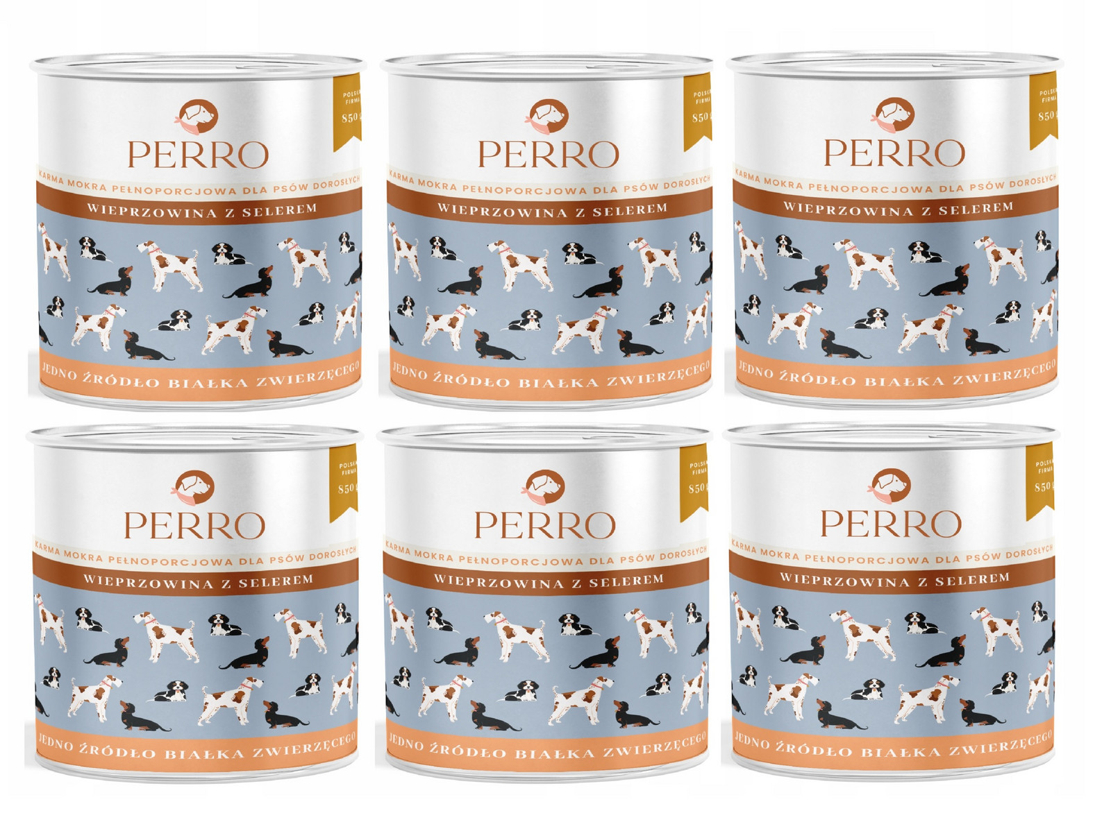 Perro Monoproteinové Krmivo Mokré vepřové s celerem 6x850g