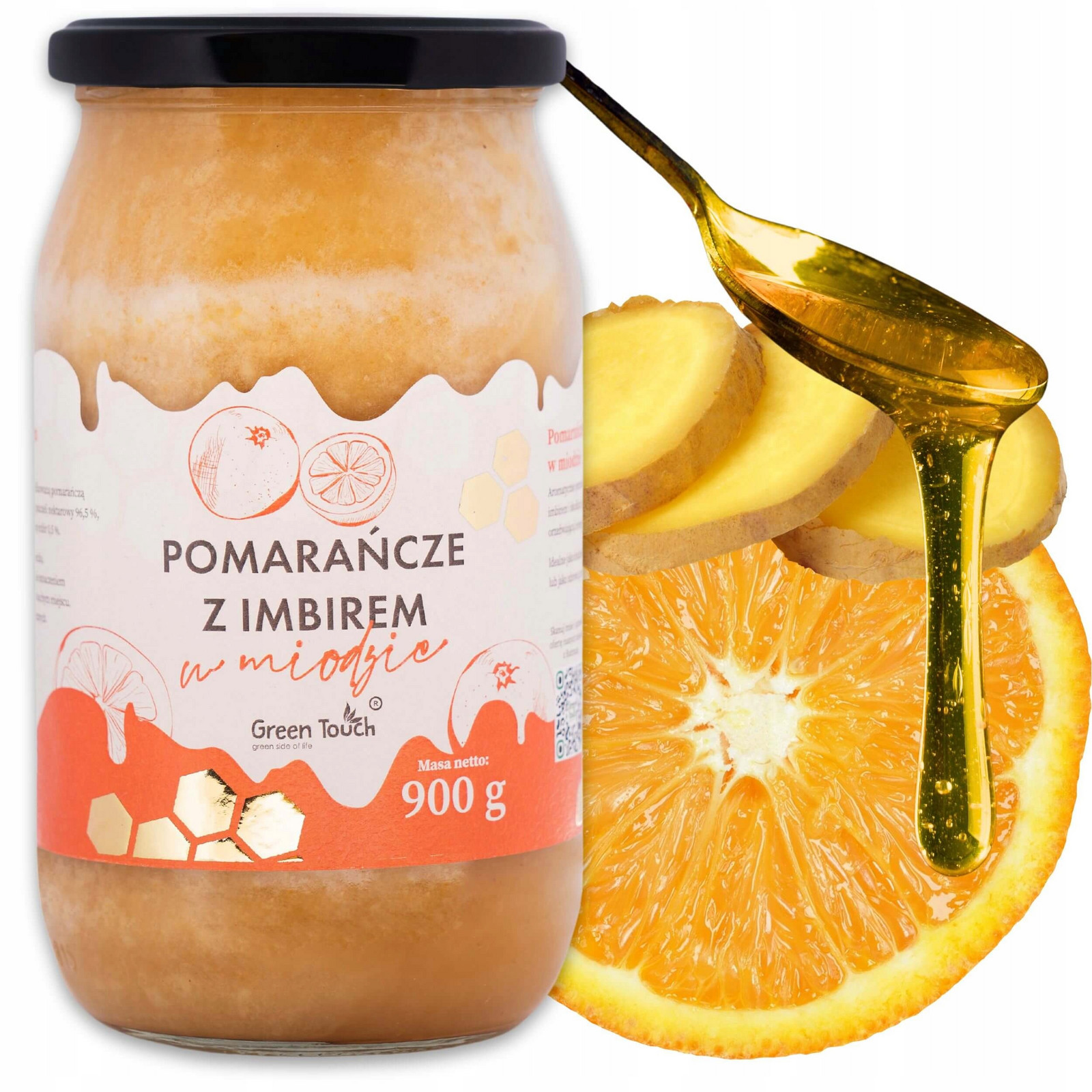 Miód Z Pomerančůczou A Zázvorem Lyofilizované 0,9 kg pomeranče zázvorem