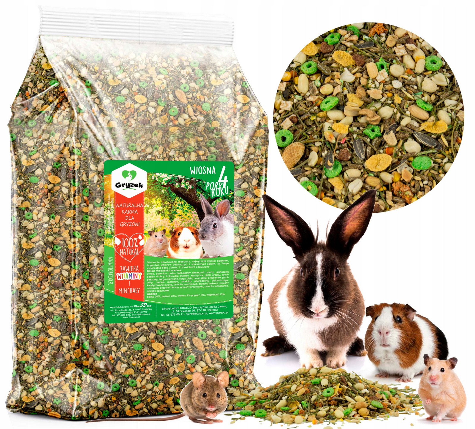 krmivo Pro Hlodavce Králíka Křečka Prasátka Jaro 20