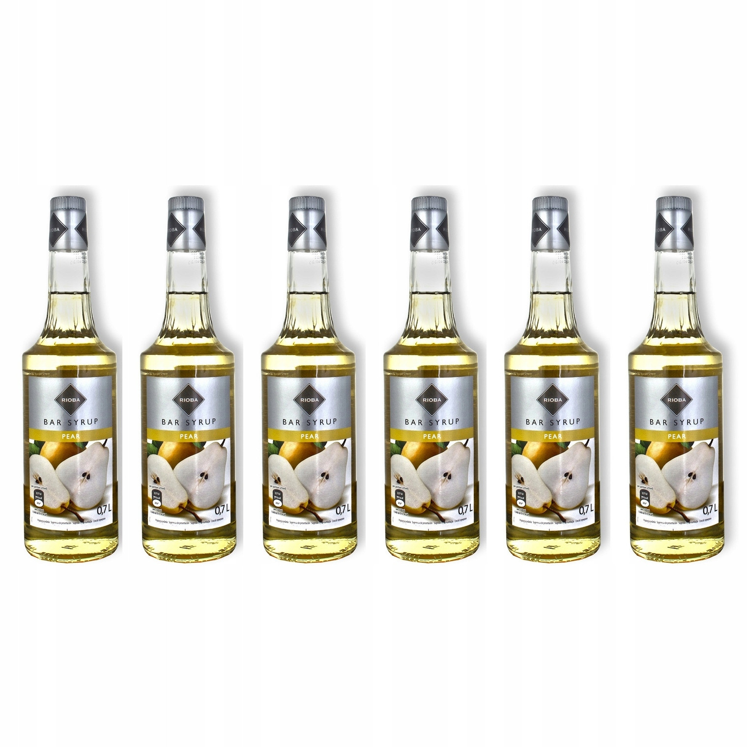 6x barmanský sirup Rioba na nápoje Hruška 0,7 l
