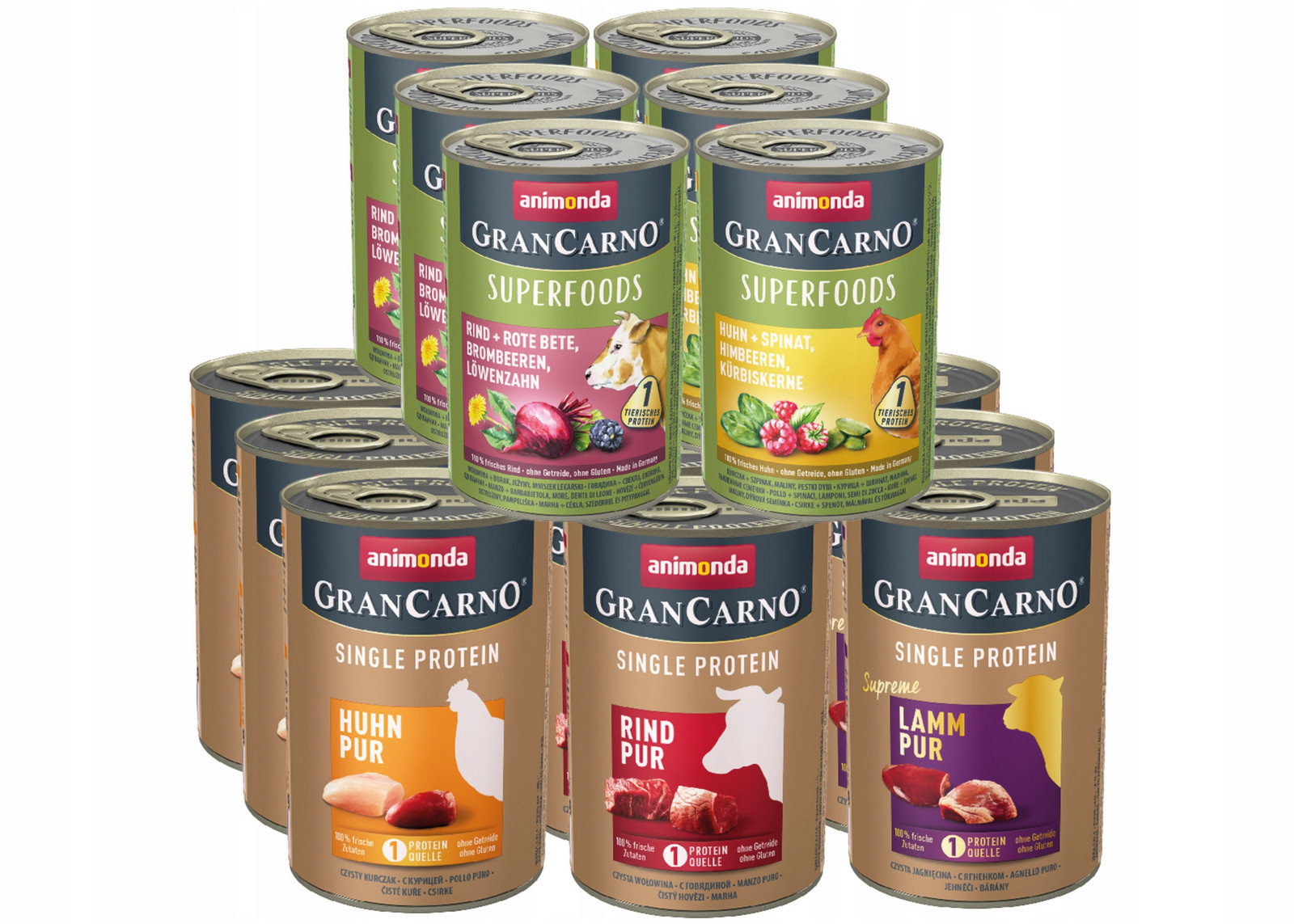 Animonda Pies GranCarno Superfoods Single Protein Premium MIX 400 g x30