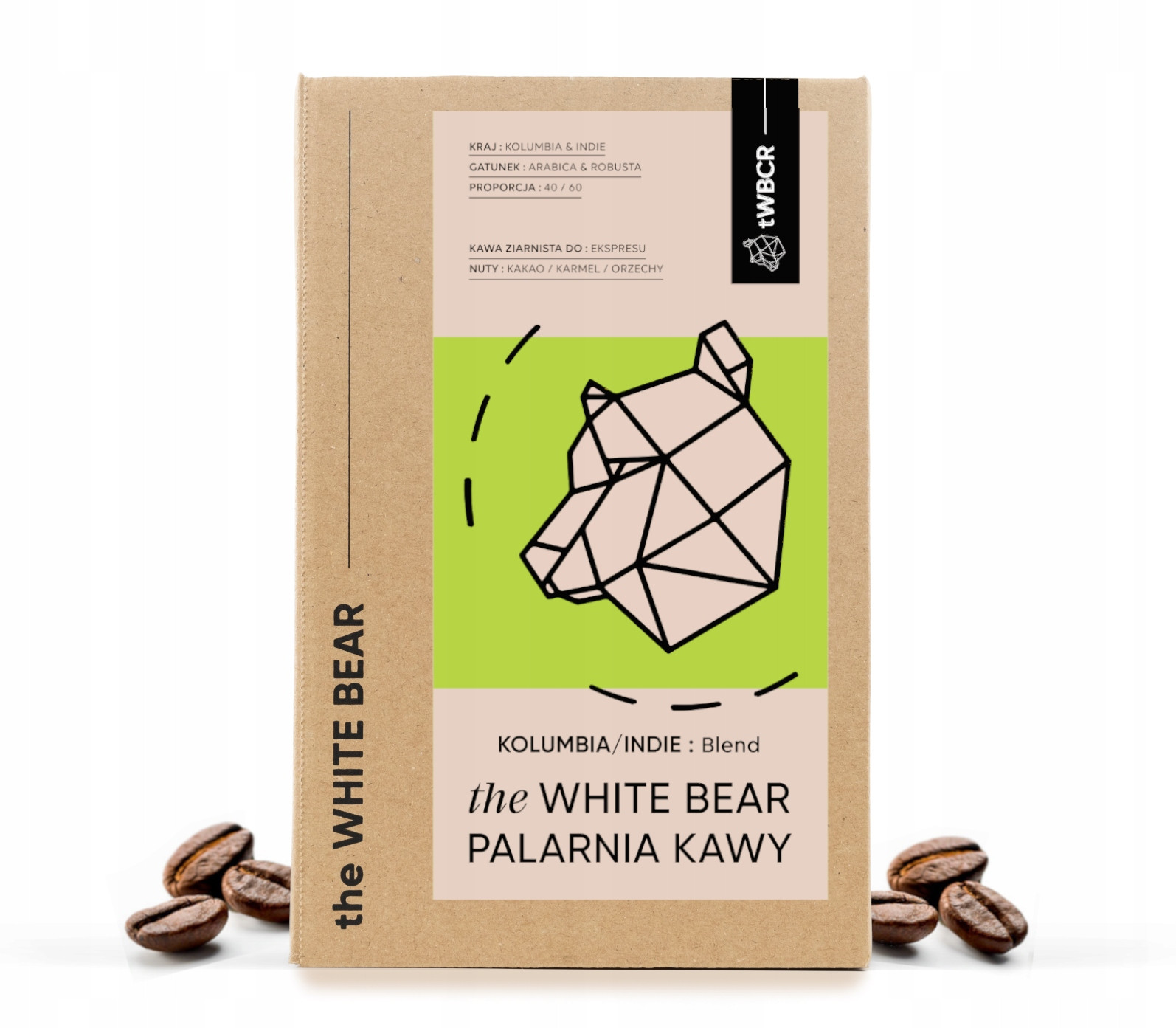 Káva zrnková Arabica&Robusta The White Bear Kolumbie/Indie 1000 g