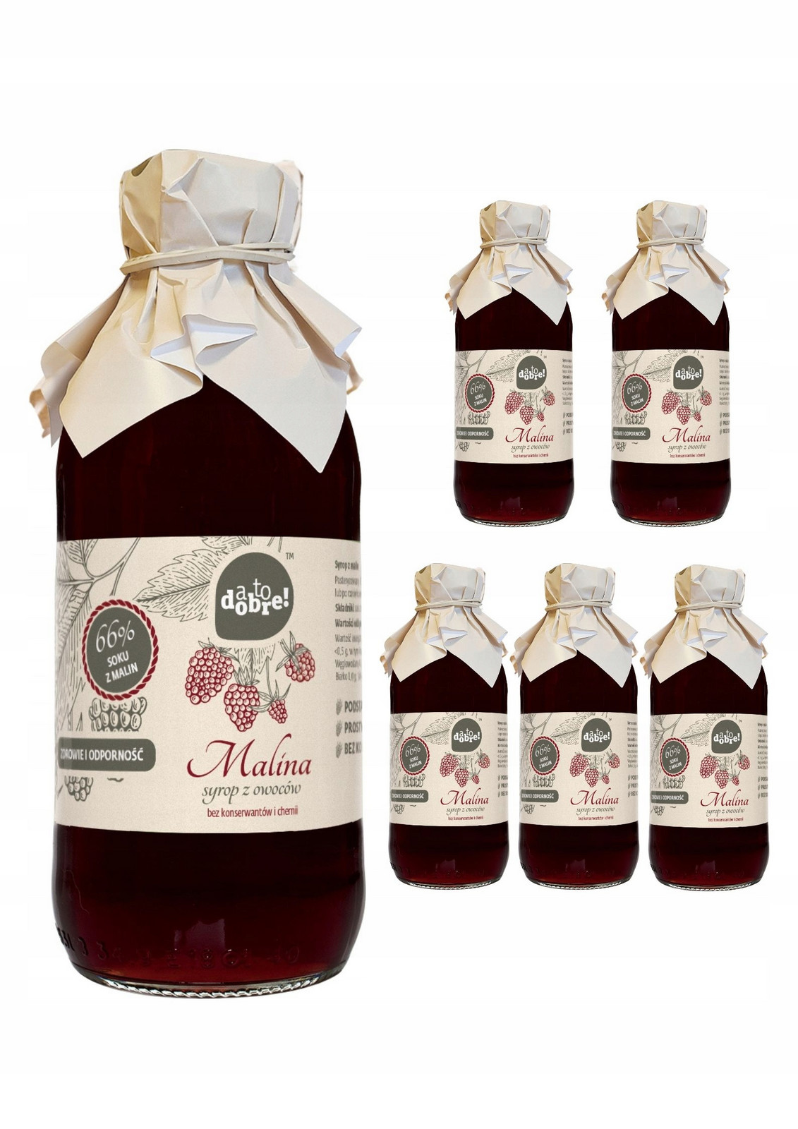 6 ks Sirup šťáva Malinová 100% Přírodní Bez Konzervantů 330 ml A to je dobré