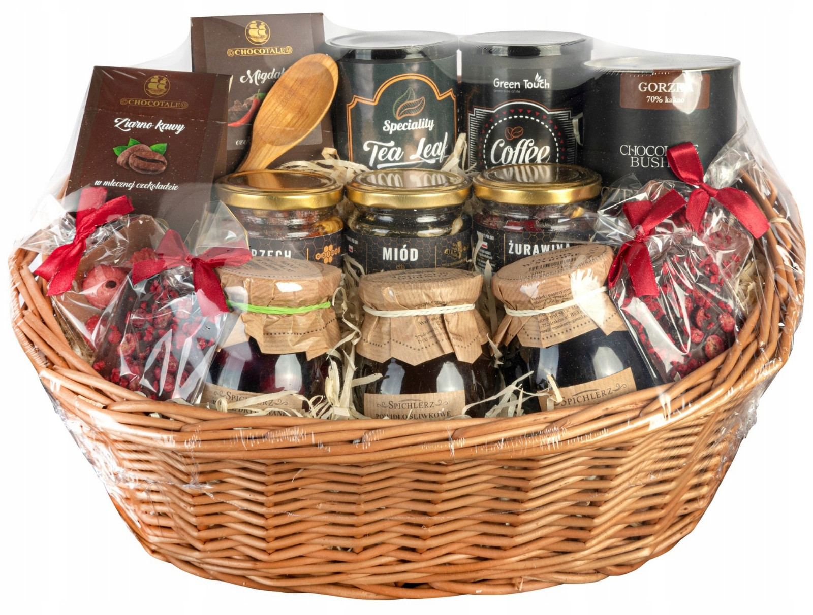 Delikátní Dárkový Košík sada čajových medů